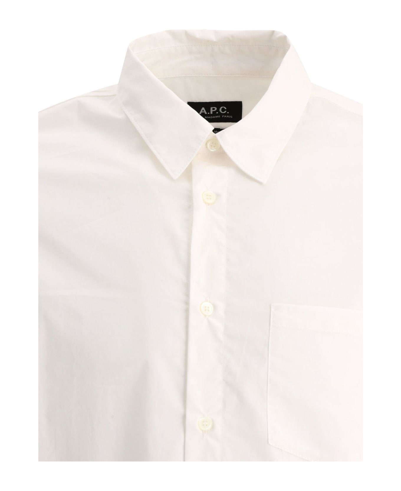 A.P.C. Buttoned Long-sleeved Shirt - Aab White