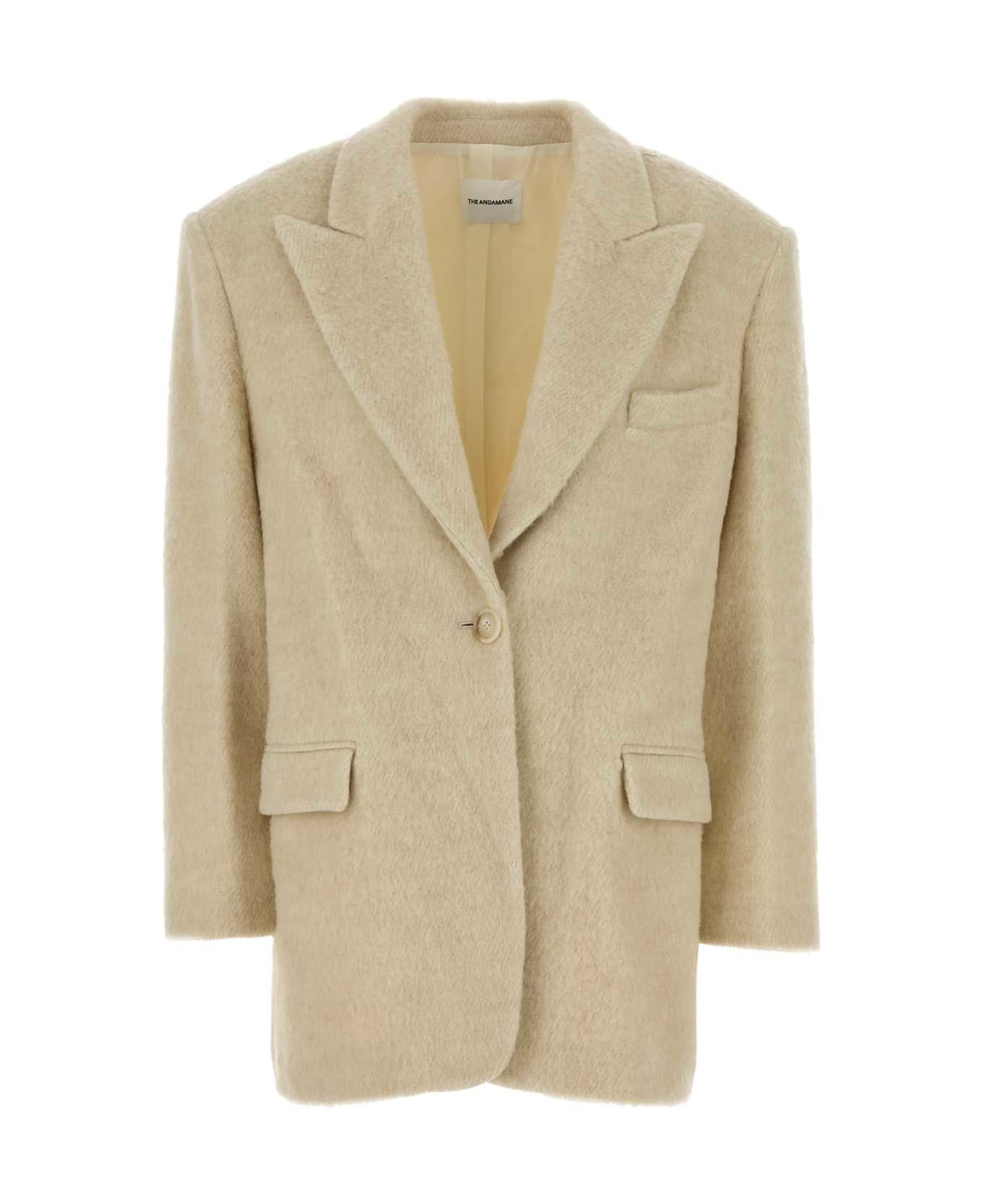 The Andamane Sand Acrylic Blend Coat - IVORY