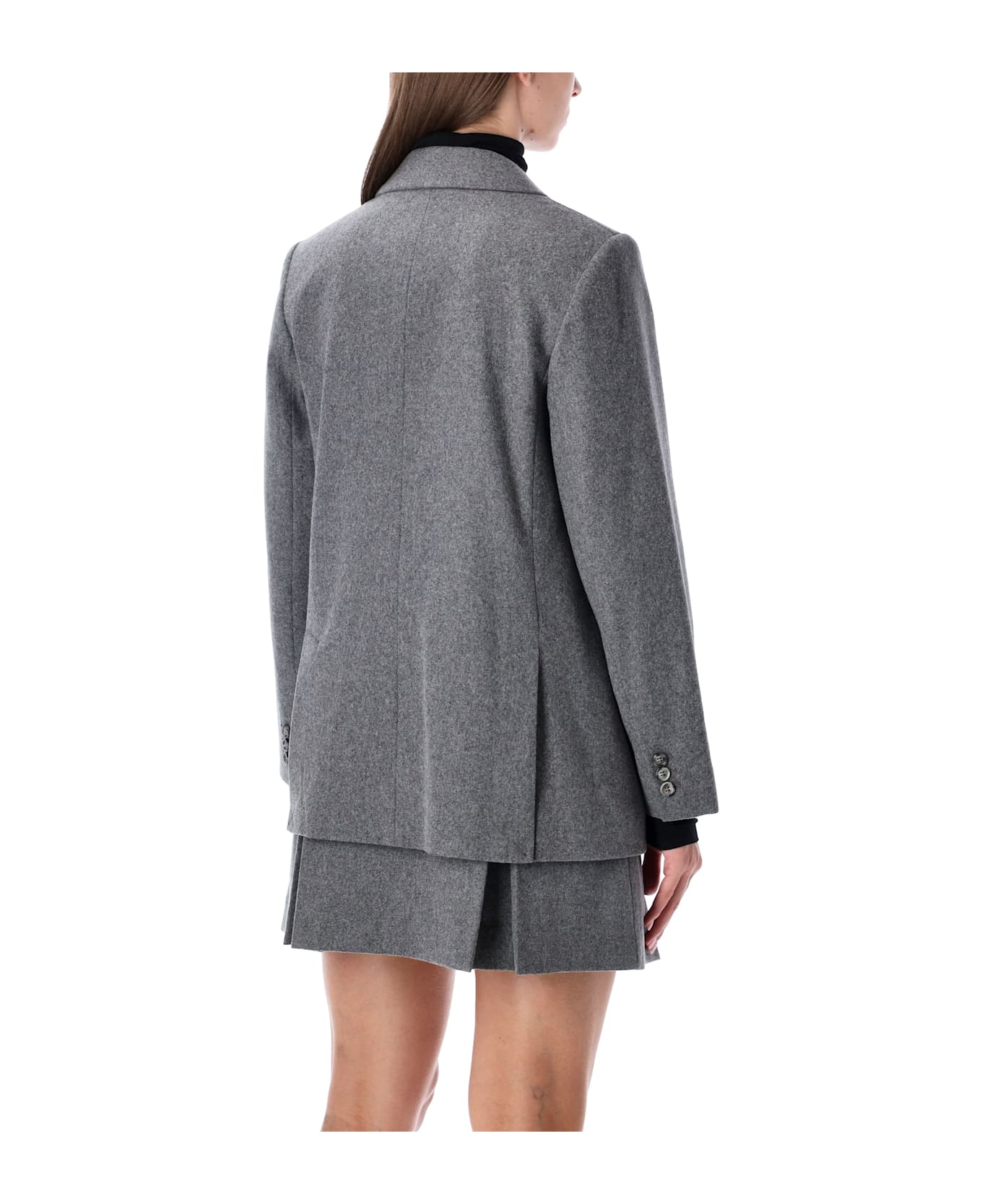 A.P.C. Lucy Double-breasted Wool Blazer - HEATER GREY