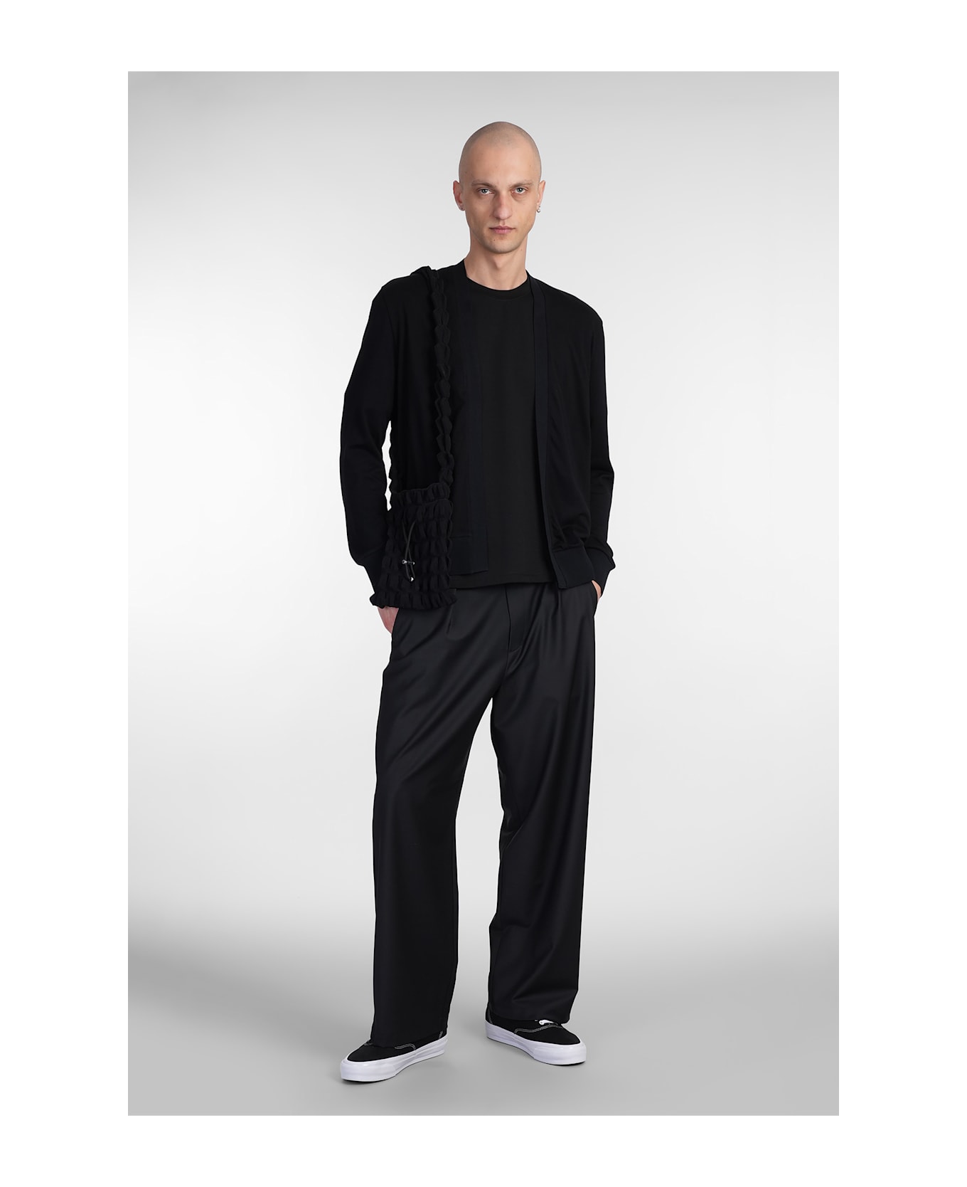 Attachment Cardigan In Black Cotton - black