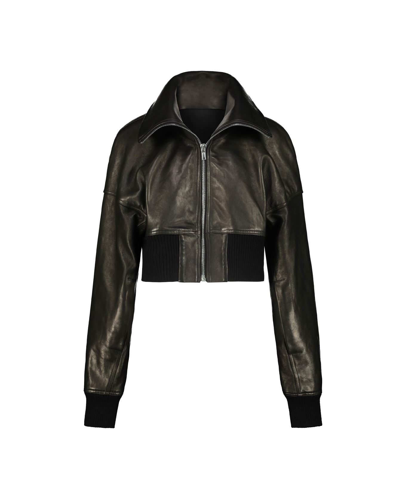 Rick Owens Concordia Dracucollar Cropped Jacket - Black