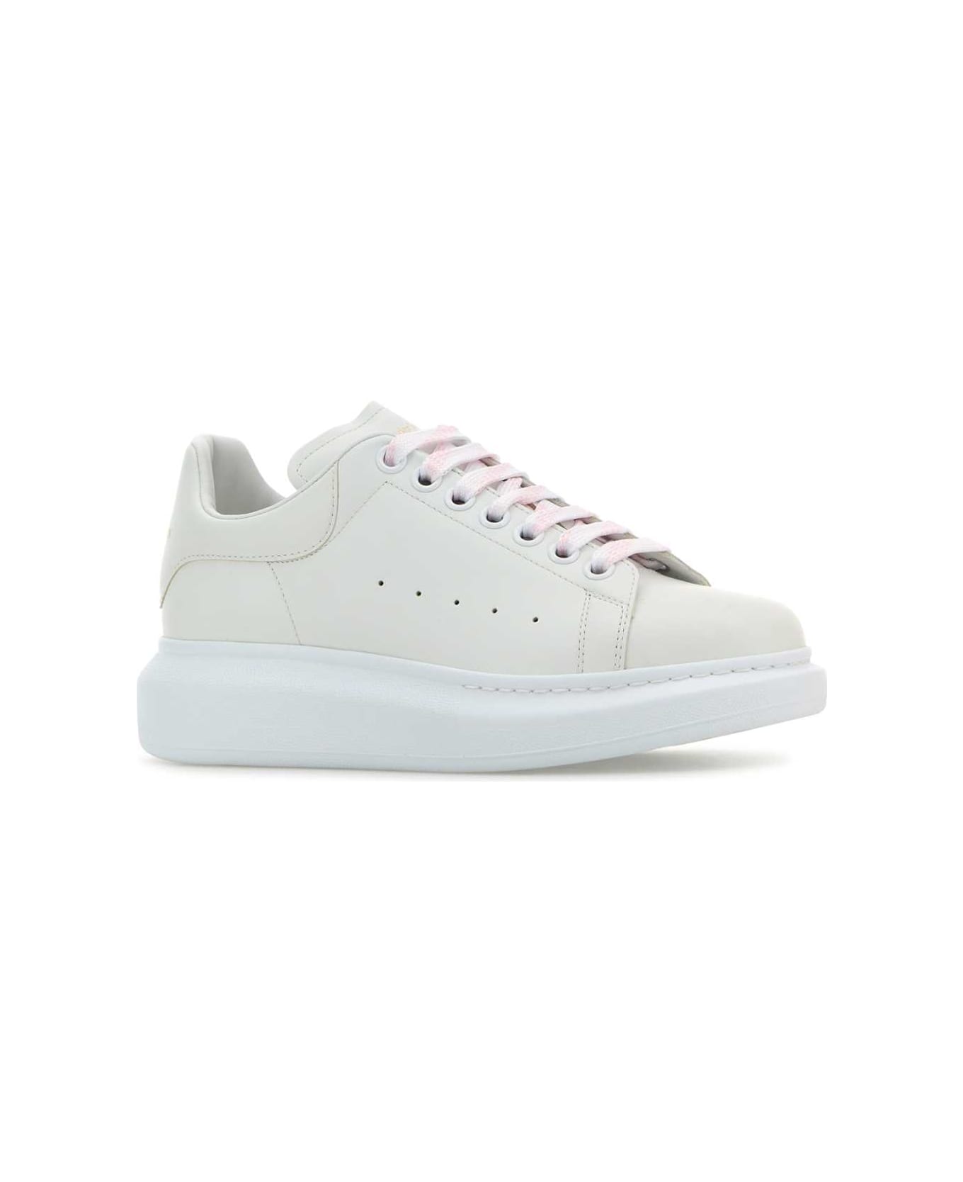 Alexander McQueen White Leather Sneakers - WHITE