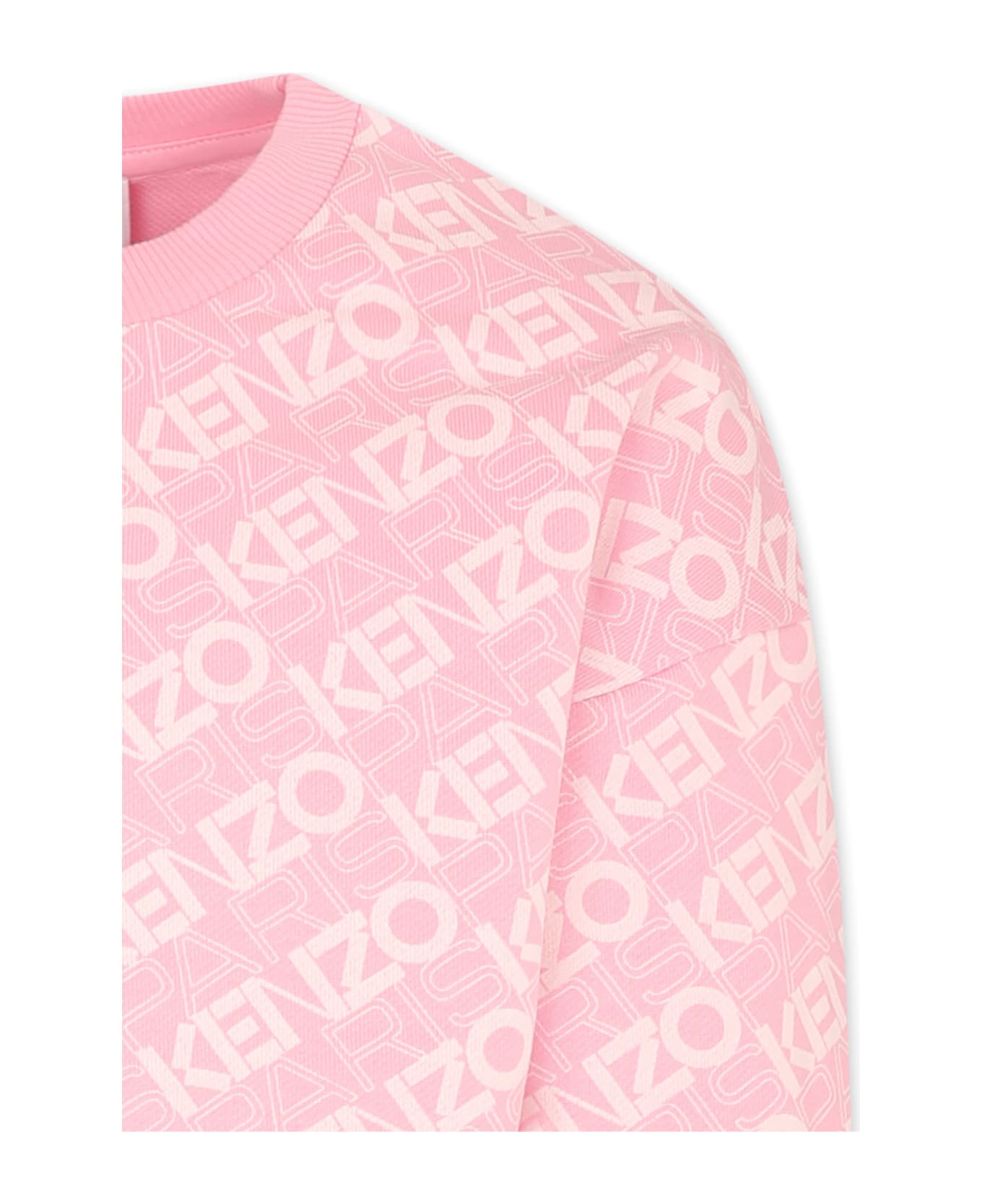 Kenzo Kids Pink Sweatshirt For Girl With Logo - Pink
