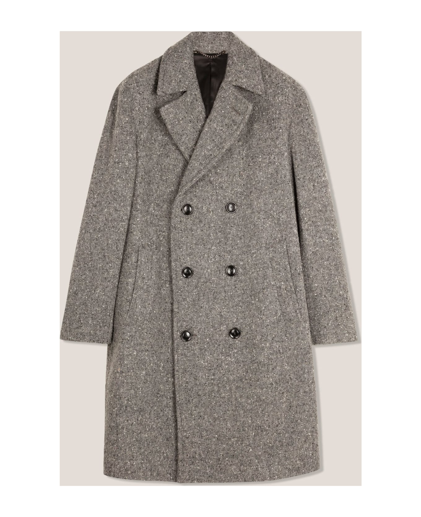 doppiaa Aathene Grey Double-breasted Coat