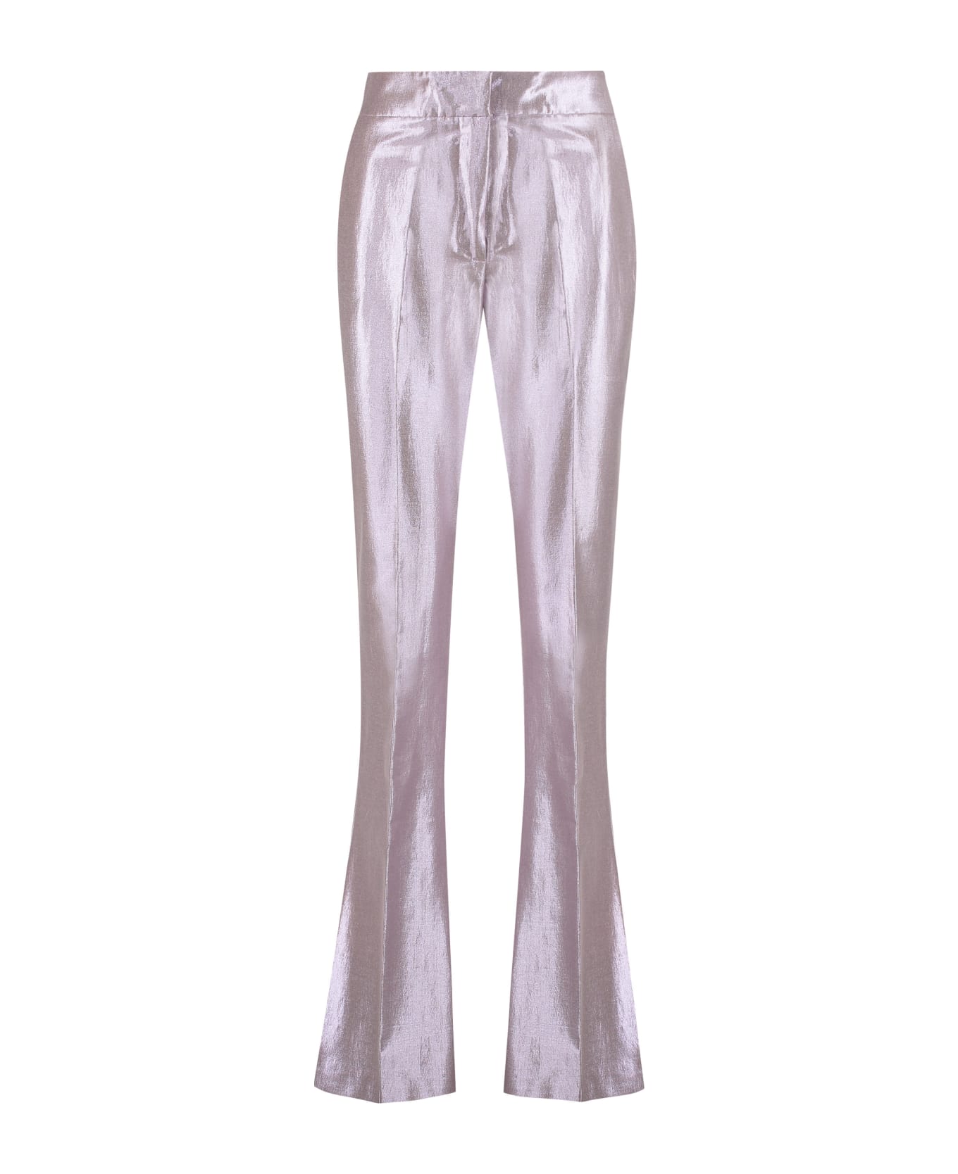 Genny Lurex Cotton Trousers - Lilac