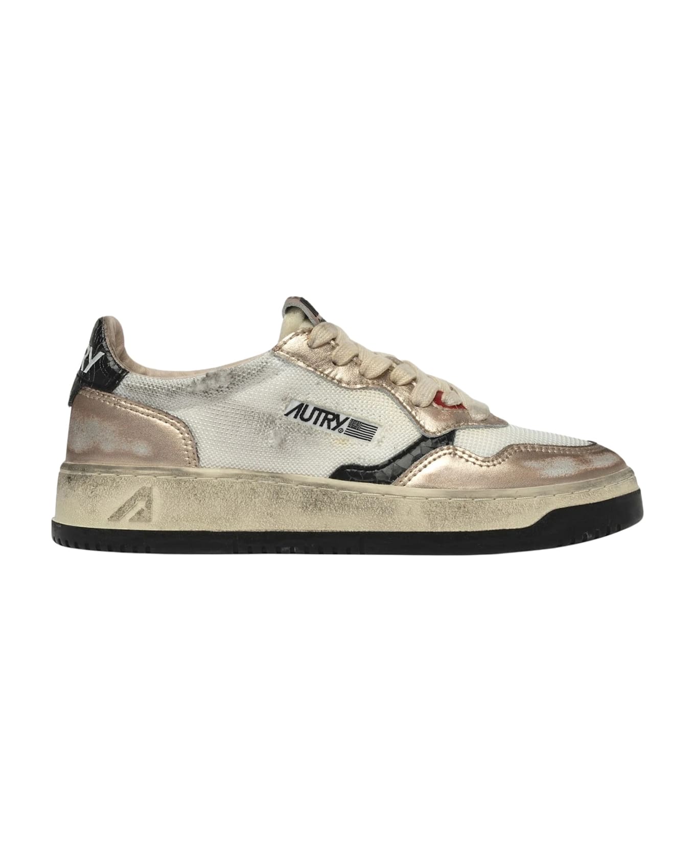 Autry Supvint Low Mesh Suede Wht Gold - Wht Gold