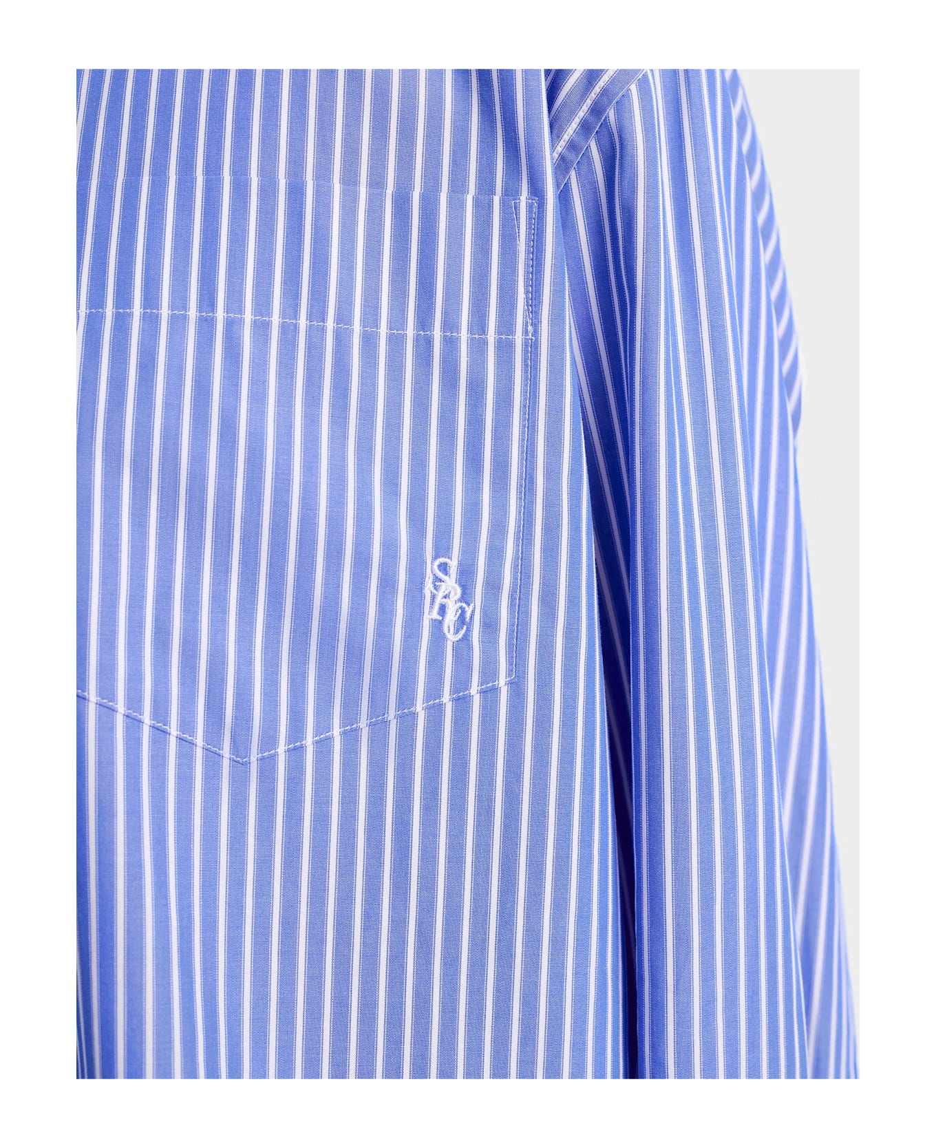 Sporty 
Rich Src Oversized Shirt - Blue Striped