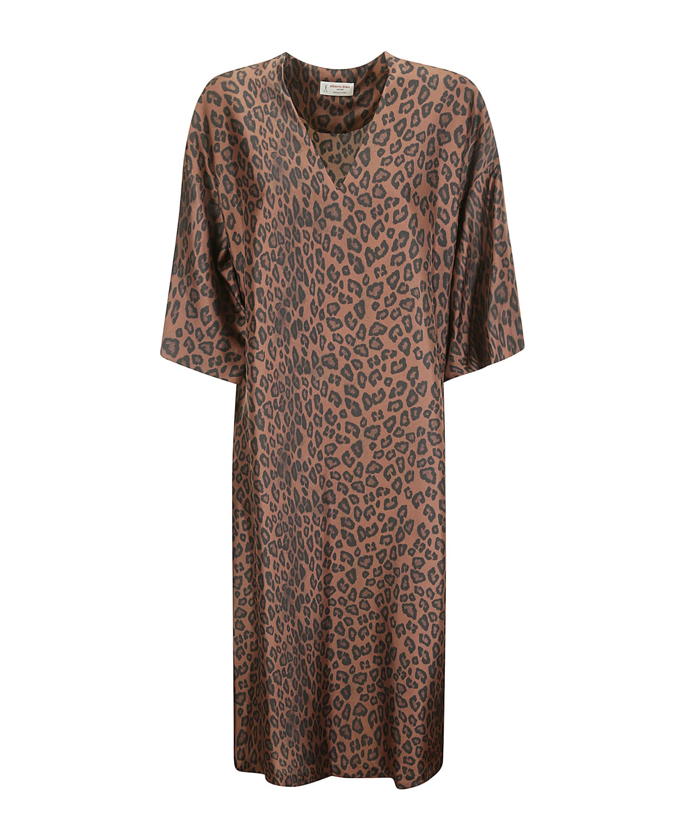 Alberto Biani Dark Spotted Silk Tunic Dress - 61 ワンピース＆ドレス