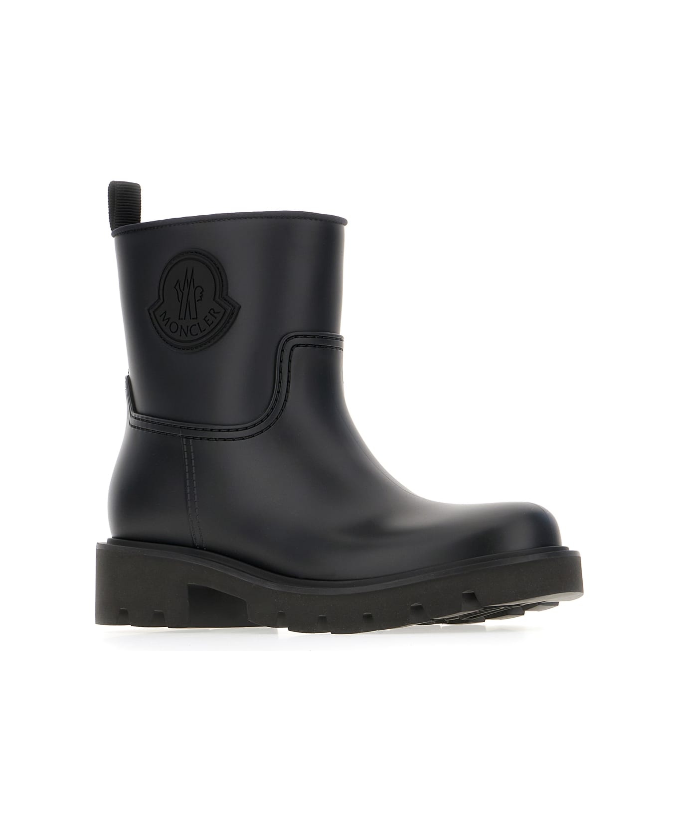 Moncler Black Rubber Kickstream Ankle Boots - Black