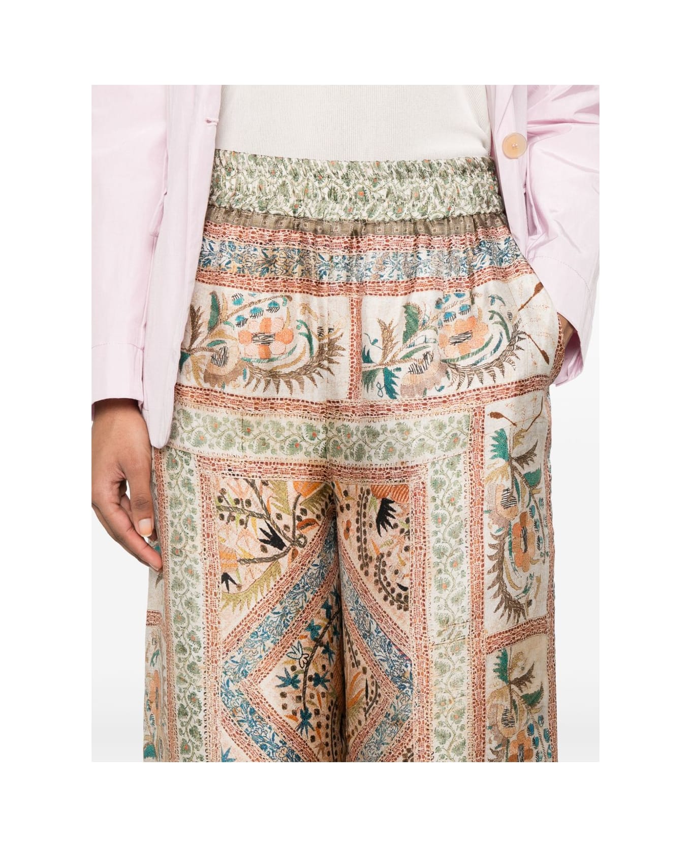 Pierre-Louis Mascia Printed Silk Trouser - Beige