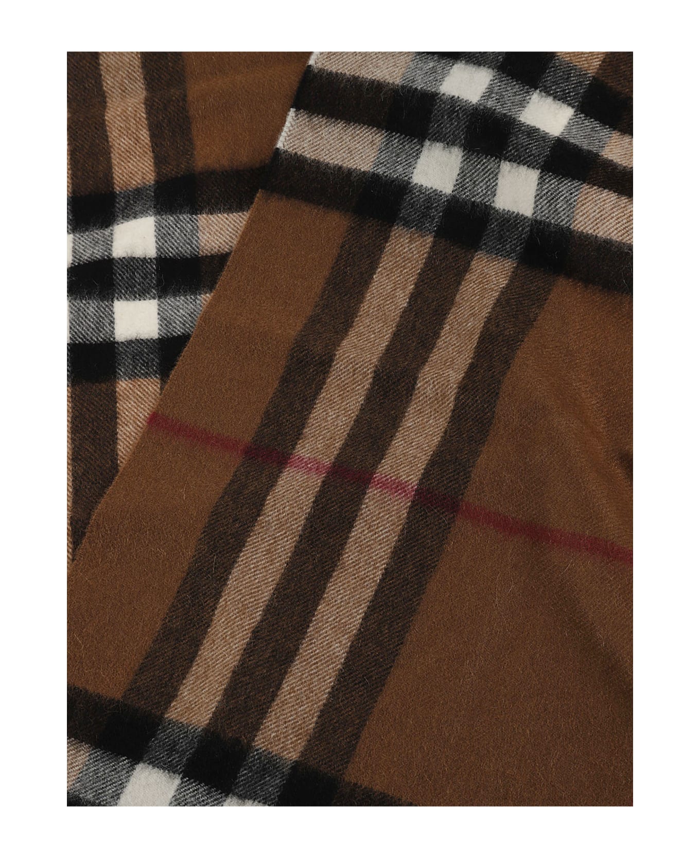 Burberry Check Fringed Scarf - Brown