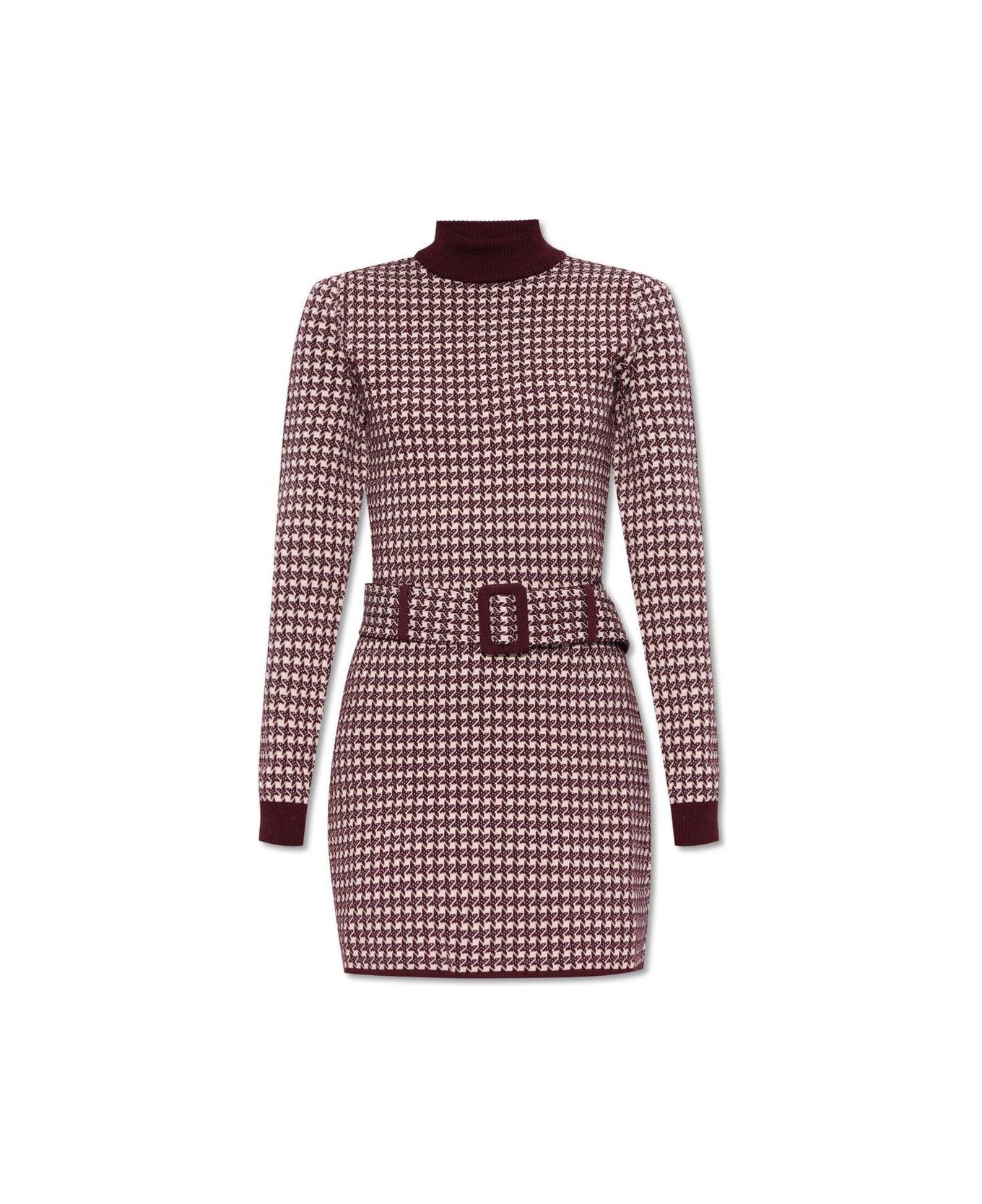 Moschino Patterned Belted Mini Knitted Dress - C