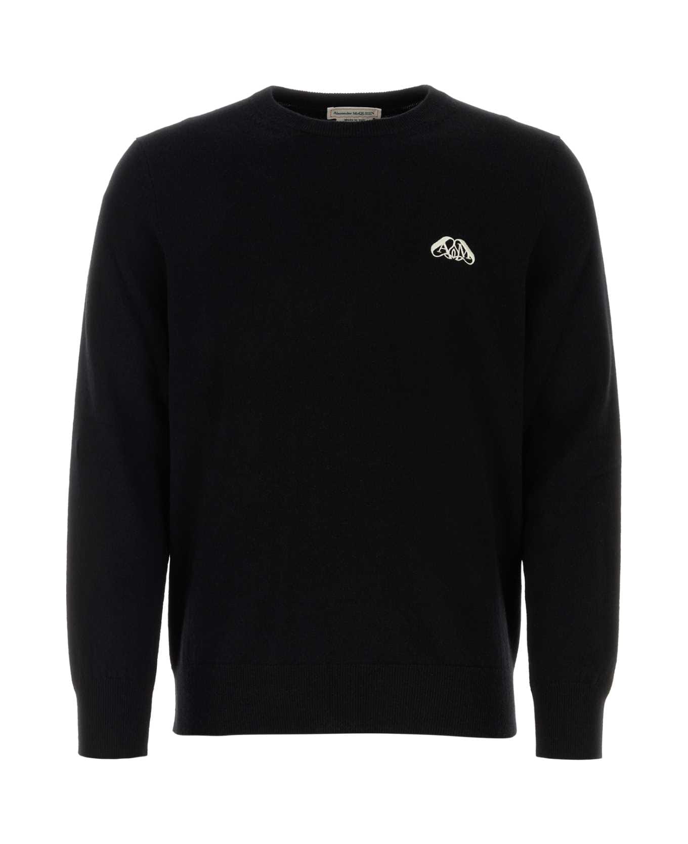 Alexander McQueen Black Cashmere Blend Sweater - BLACKIVORY