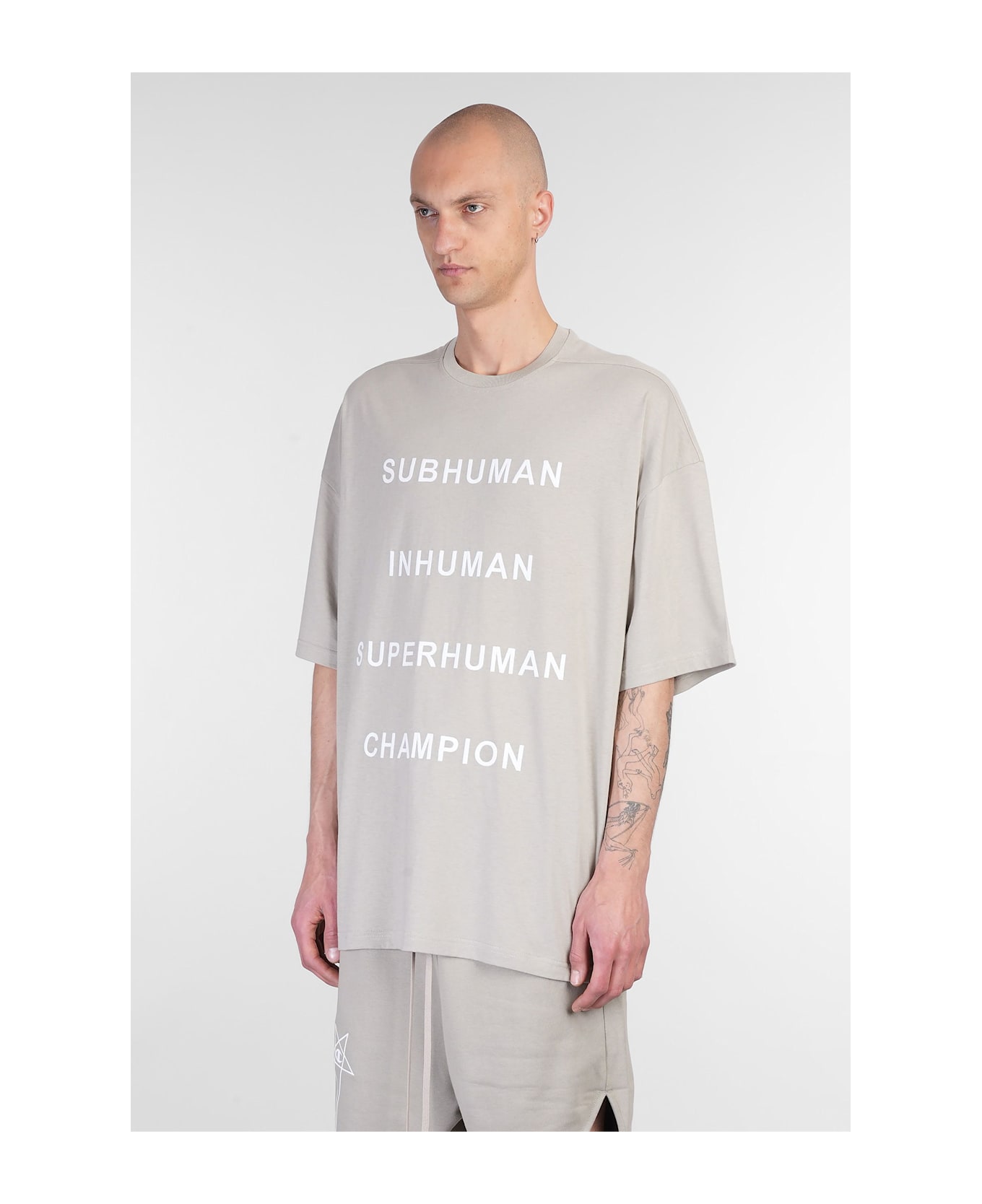 Rick Owens x Champion Tommy T T-shirt In Taupe Cotton - taupe