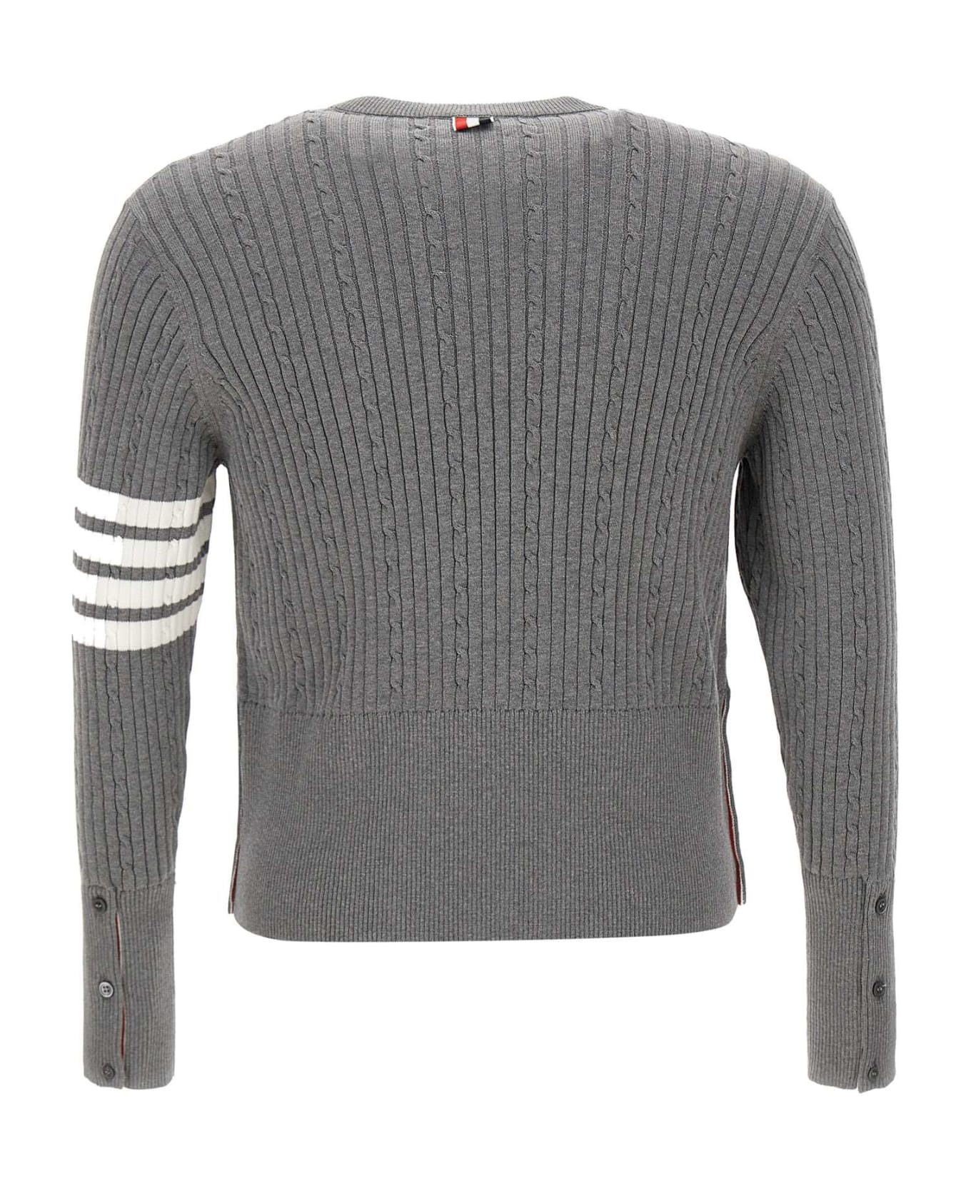 Thom Browne 'baby Cable Rib Stitch' Cotton Pullover - GREY