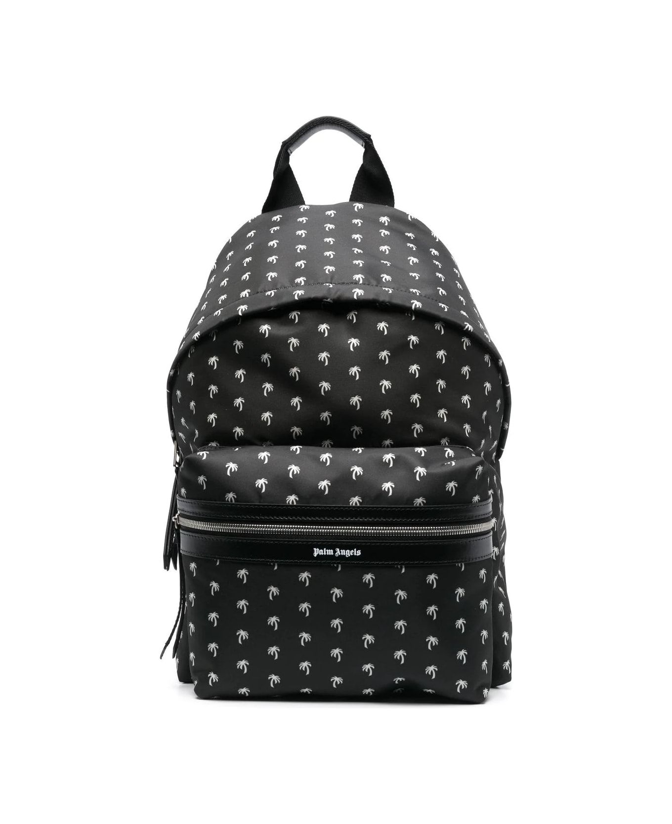 Palm Angels Black Backpack With All-over Mini Palms - Nero