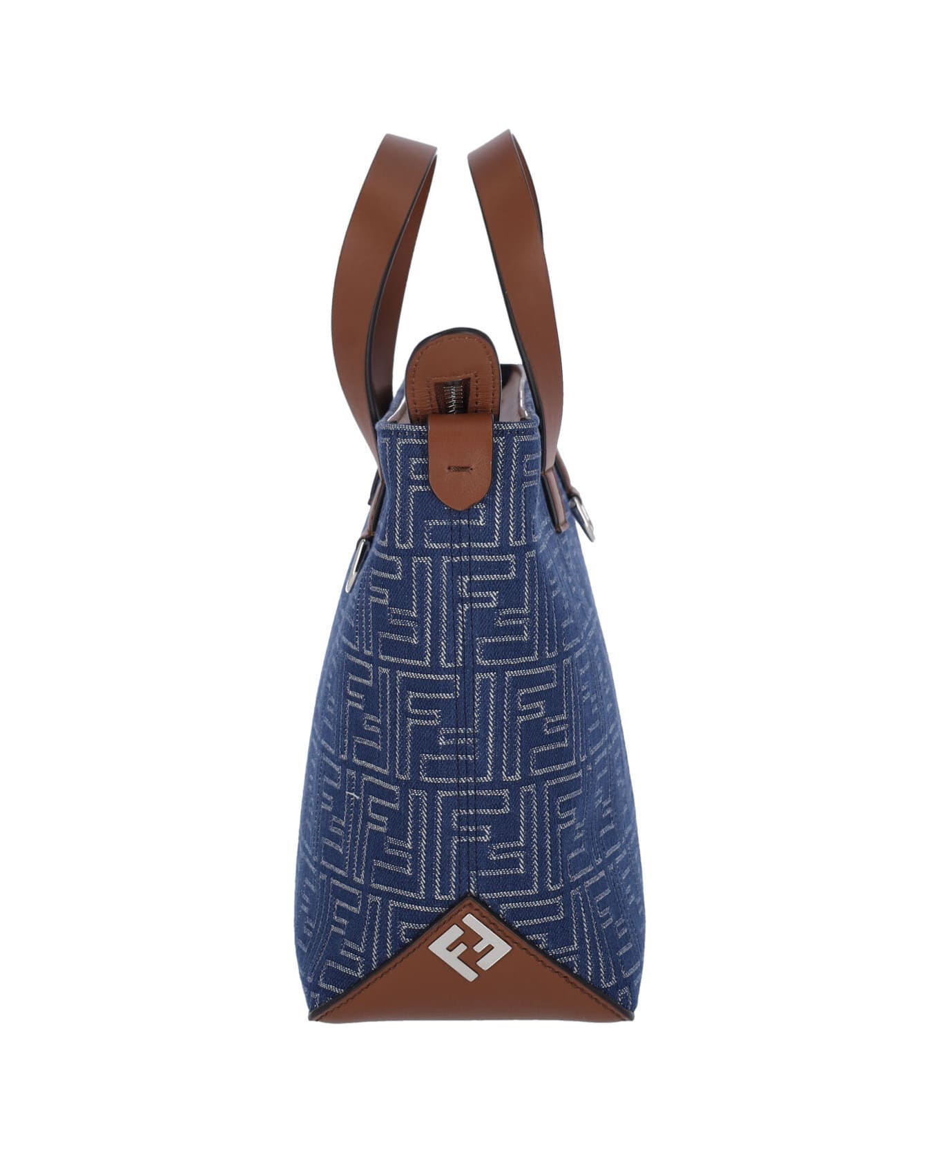 Fendi Small Tote Bora 
ff
 - Blue/ camel