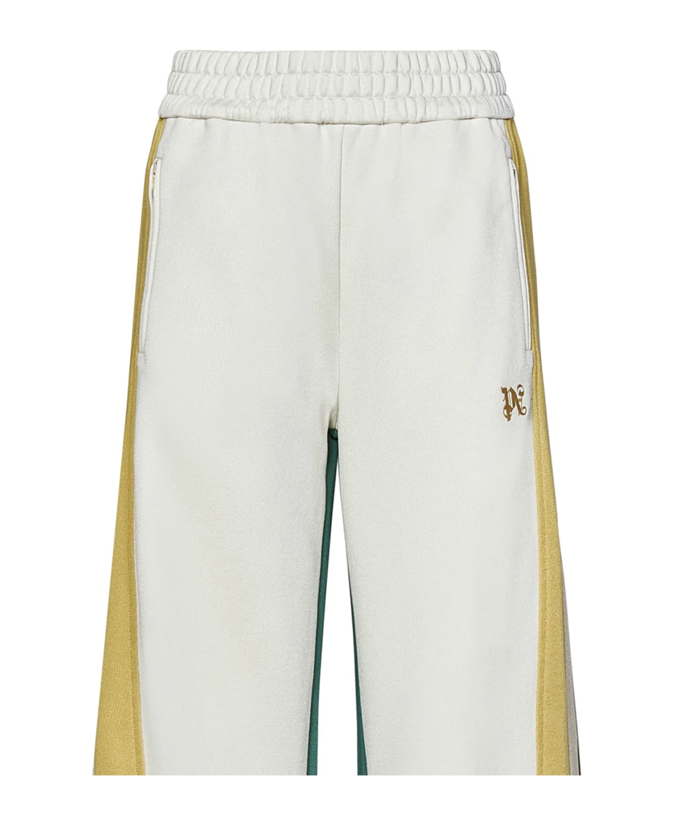 Palm Angels Monogram Cb Wide Track Trousers - White