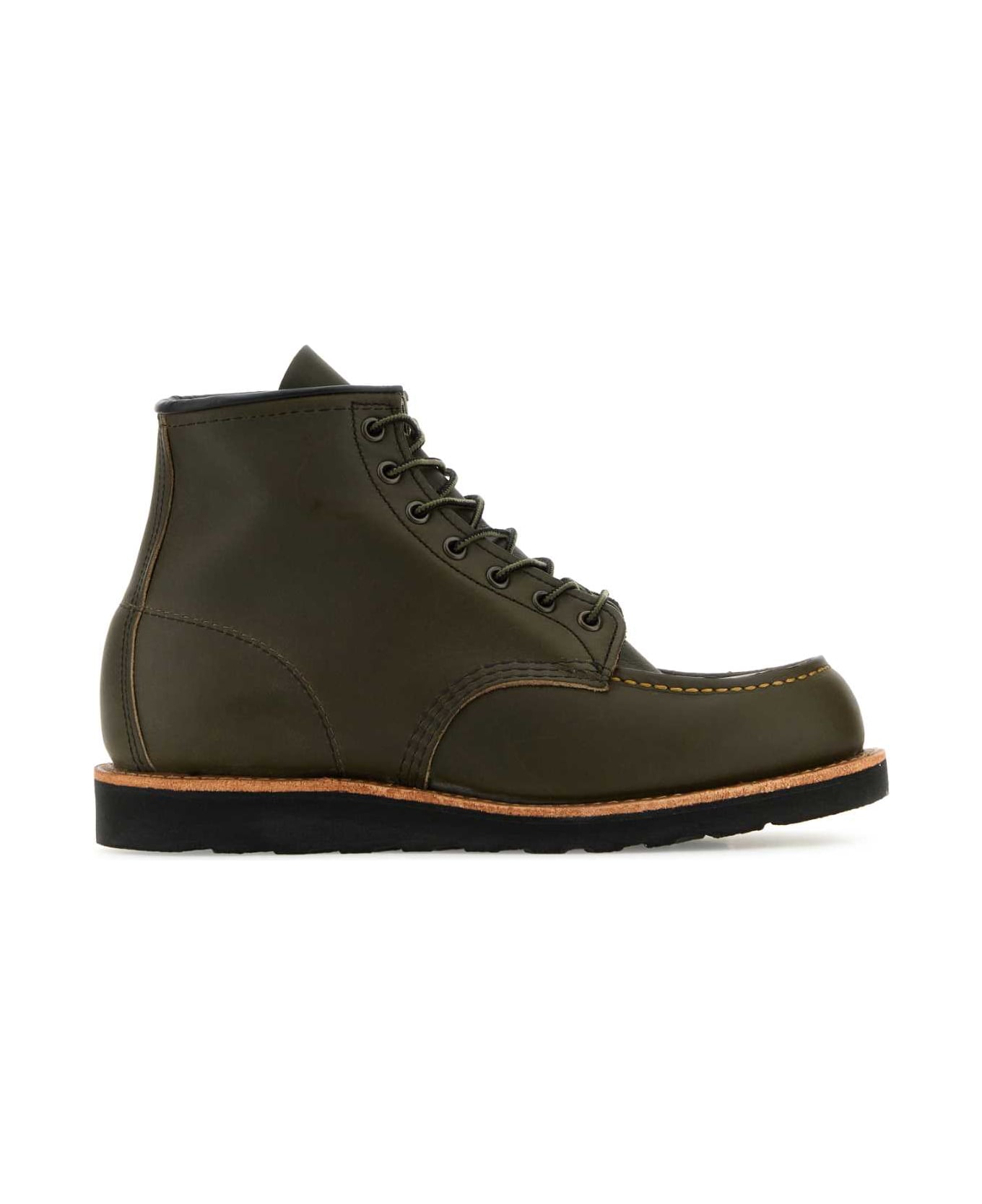 Red Wing Olive Green Leather Ankle Boots - ALPINEPORTAGE