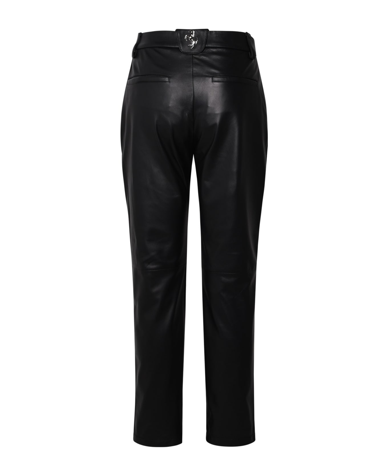 Ferrari Black Leather Pants - Black ボトムス