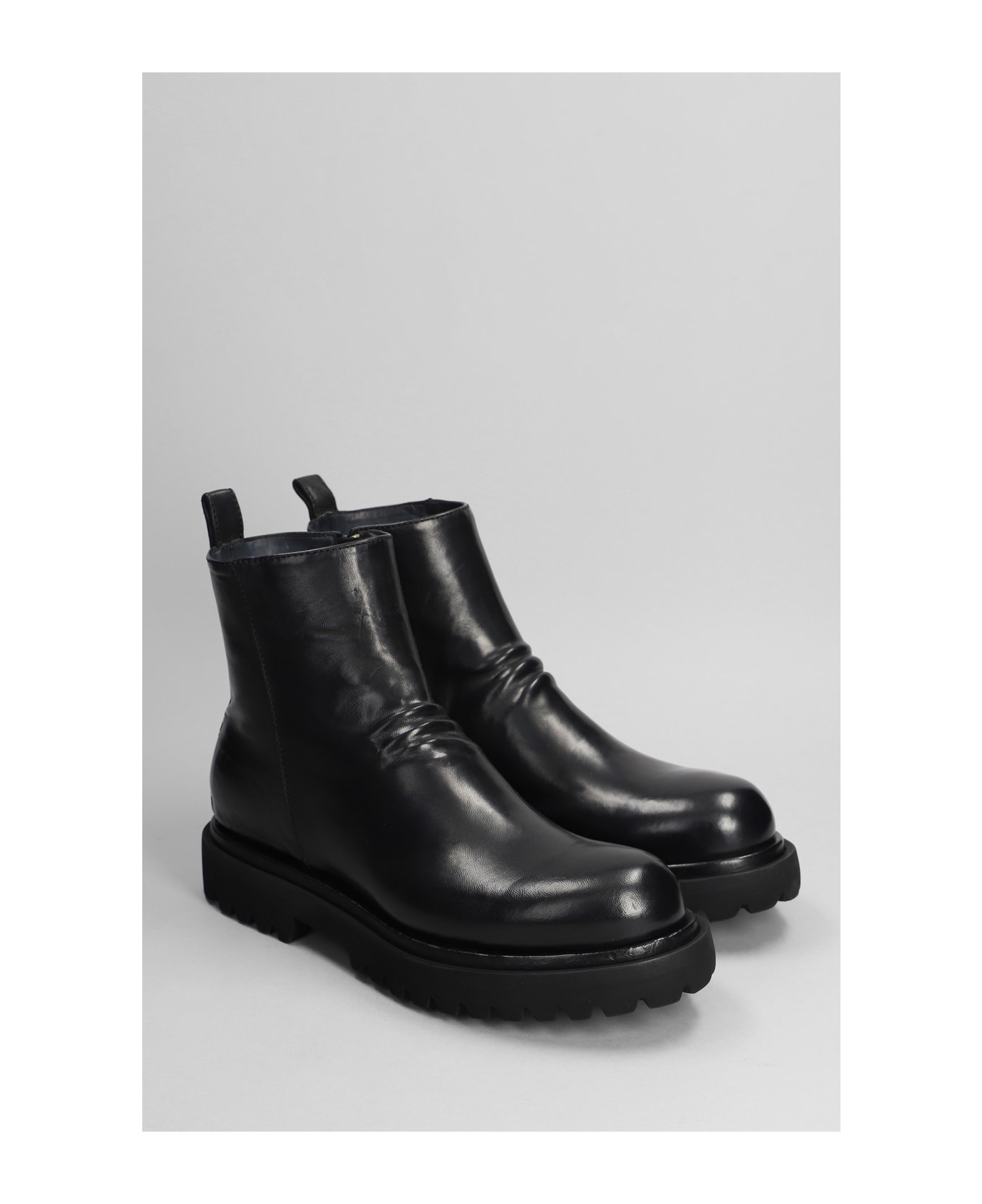 Officine Creative Eventual Dd Ankle Boots In Black Leather - black