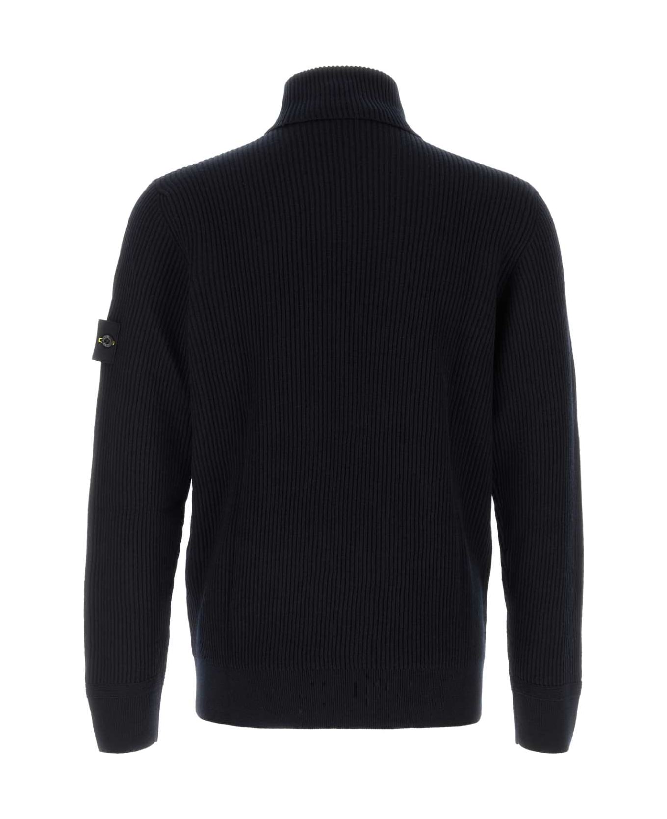 Stone Island Midnight Blue Wool Sweater - NAVYBLUE