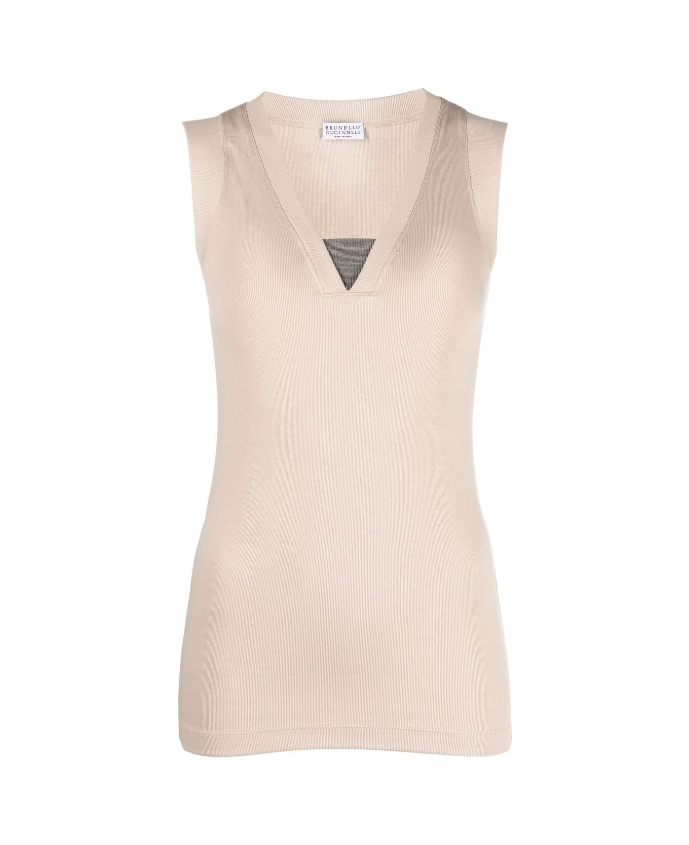 Brunello Cucinelli Cotton Tank Top - Beige