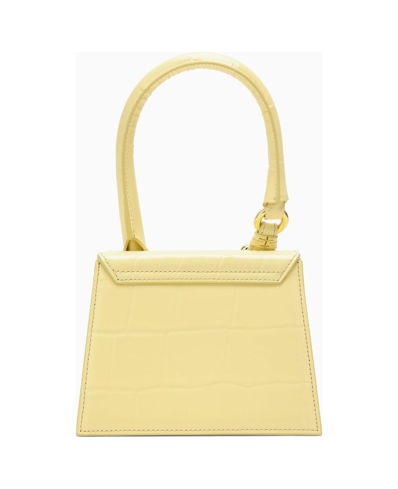 Jacquemus Le Chiquito Moyen Boucle Light Yellow Embossed Leather Bag - YELLOW