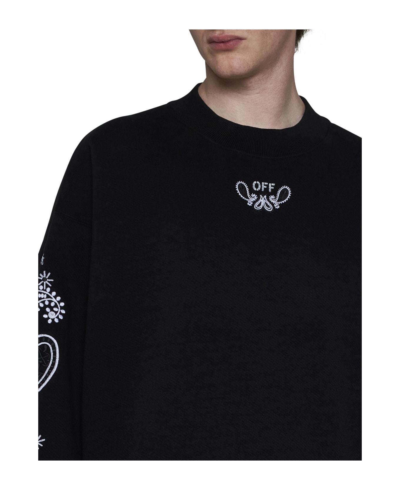 Off-White Bandana Arrow Skate Crewneck Sweatshirt - black フリース