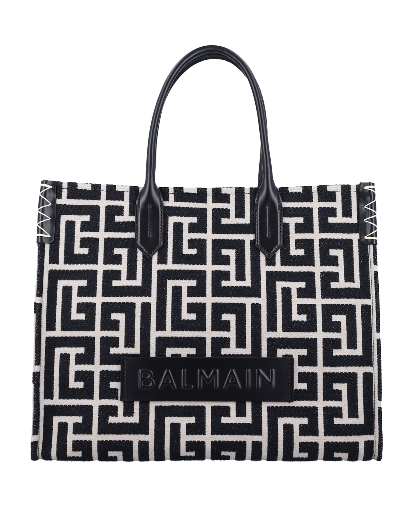 Balmain B Army Shopper Medium Monogram - AVORIO NERO