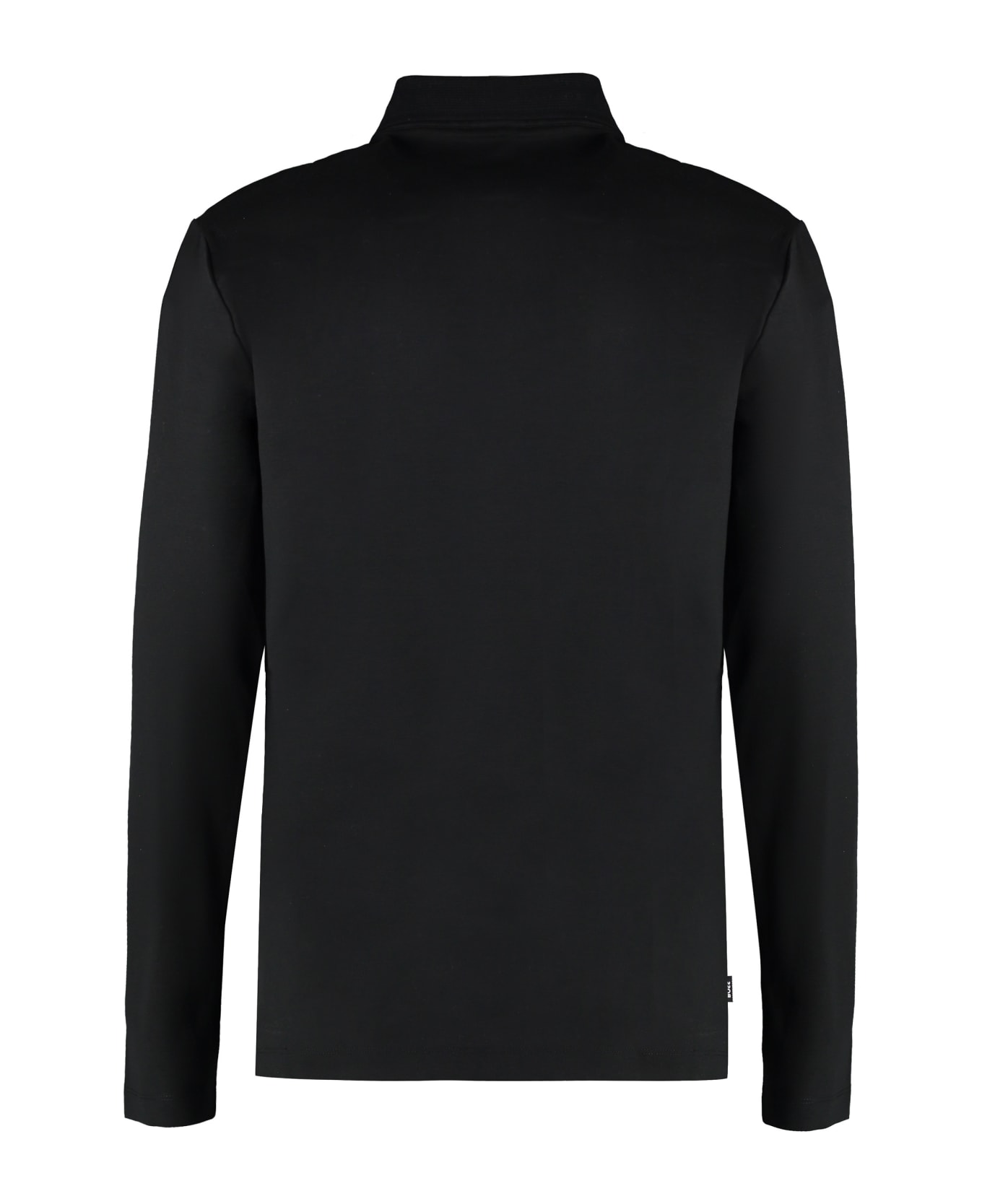 Hugo Boss Long Sleeve Cotton Polo Shirt - black