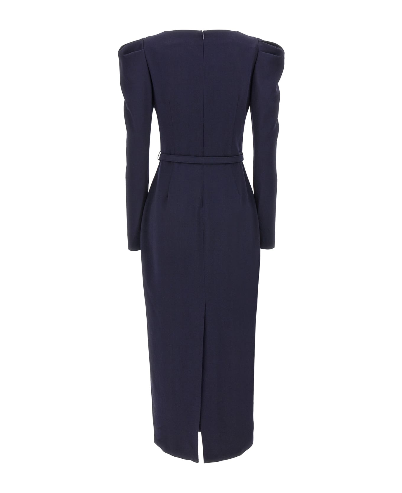 Alessandra Rich Belt Crepe Dress - Blue