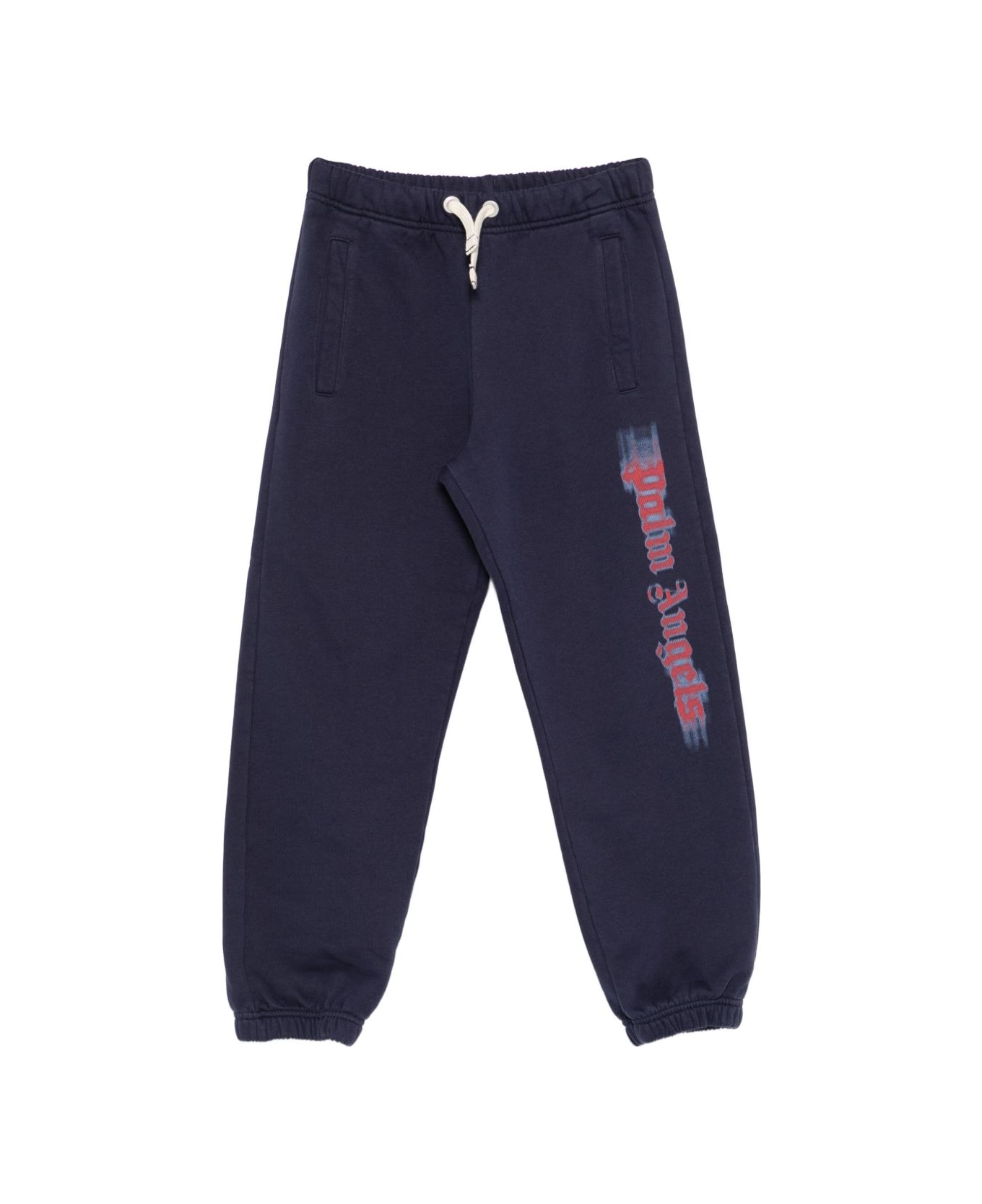 Palm Angels Navy Blue Cotton Trousers - Blue ボトムス