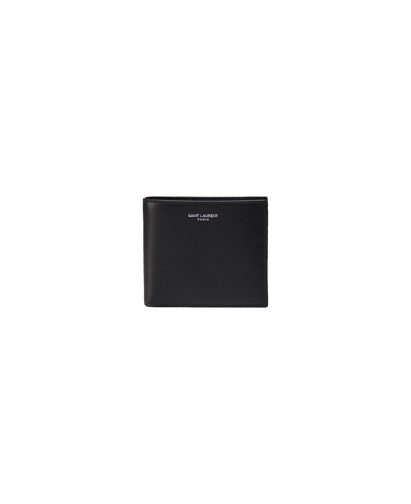 Saint Laurent Bifold Wallet With Logo - Black