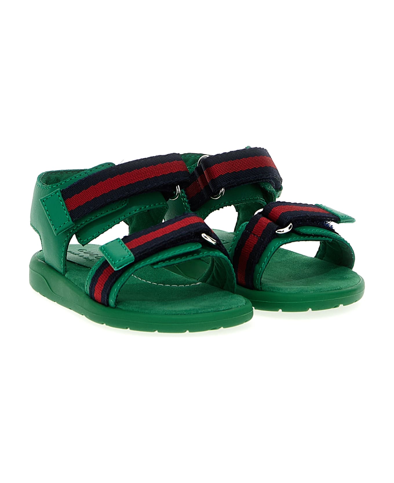 Gucci Web Ribbon Sandals - Green