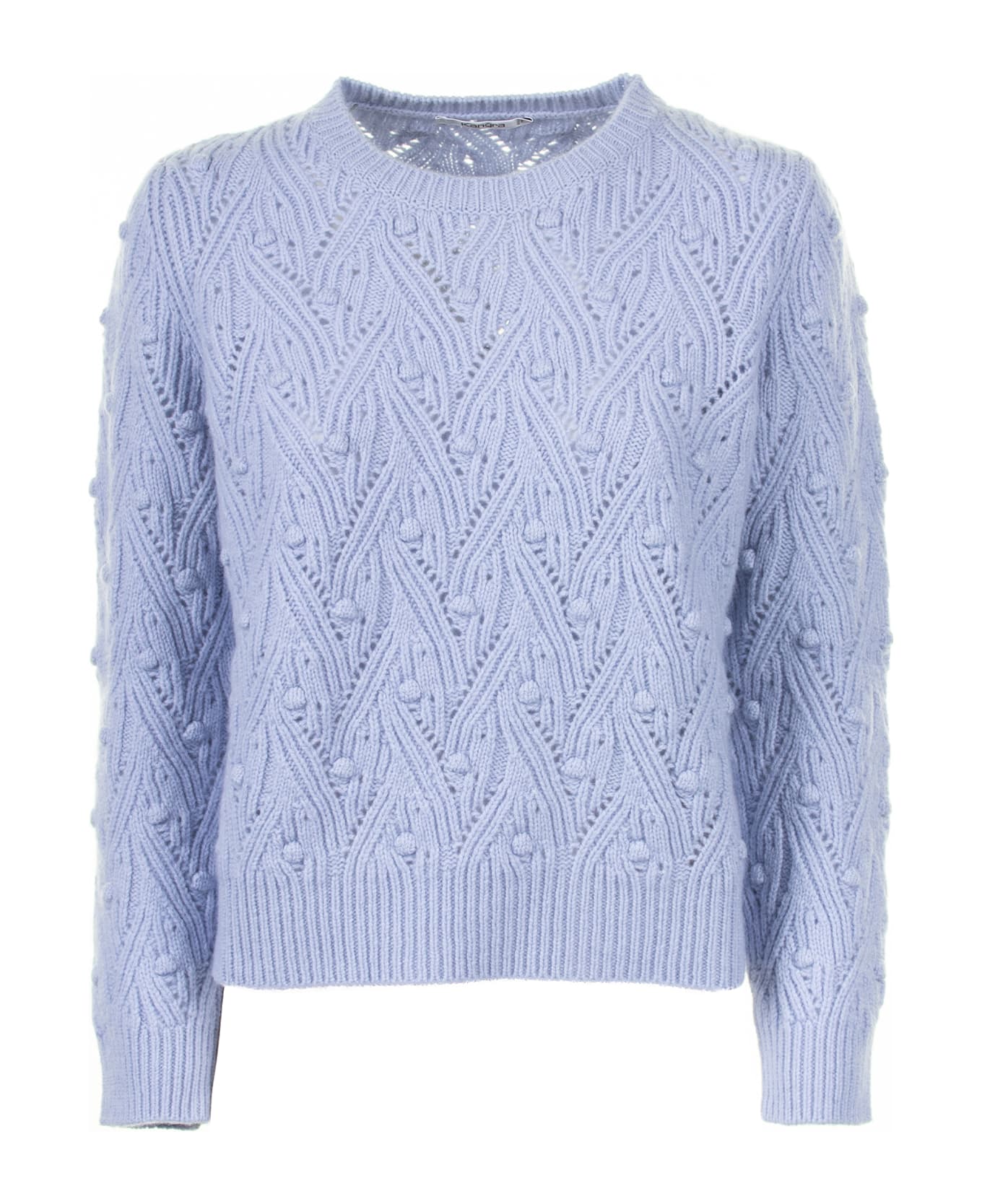 Kangra Blue Crewneck Sweater - POLVERE