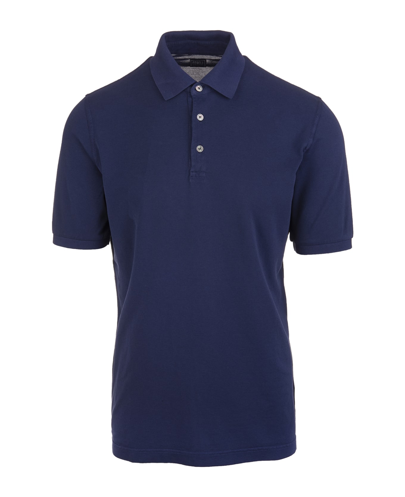 Fedeli Dark Blue Polo Shirt In Light Piqué Cotton - Blue ポロシャツ