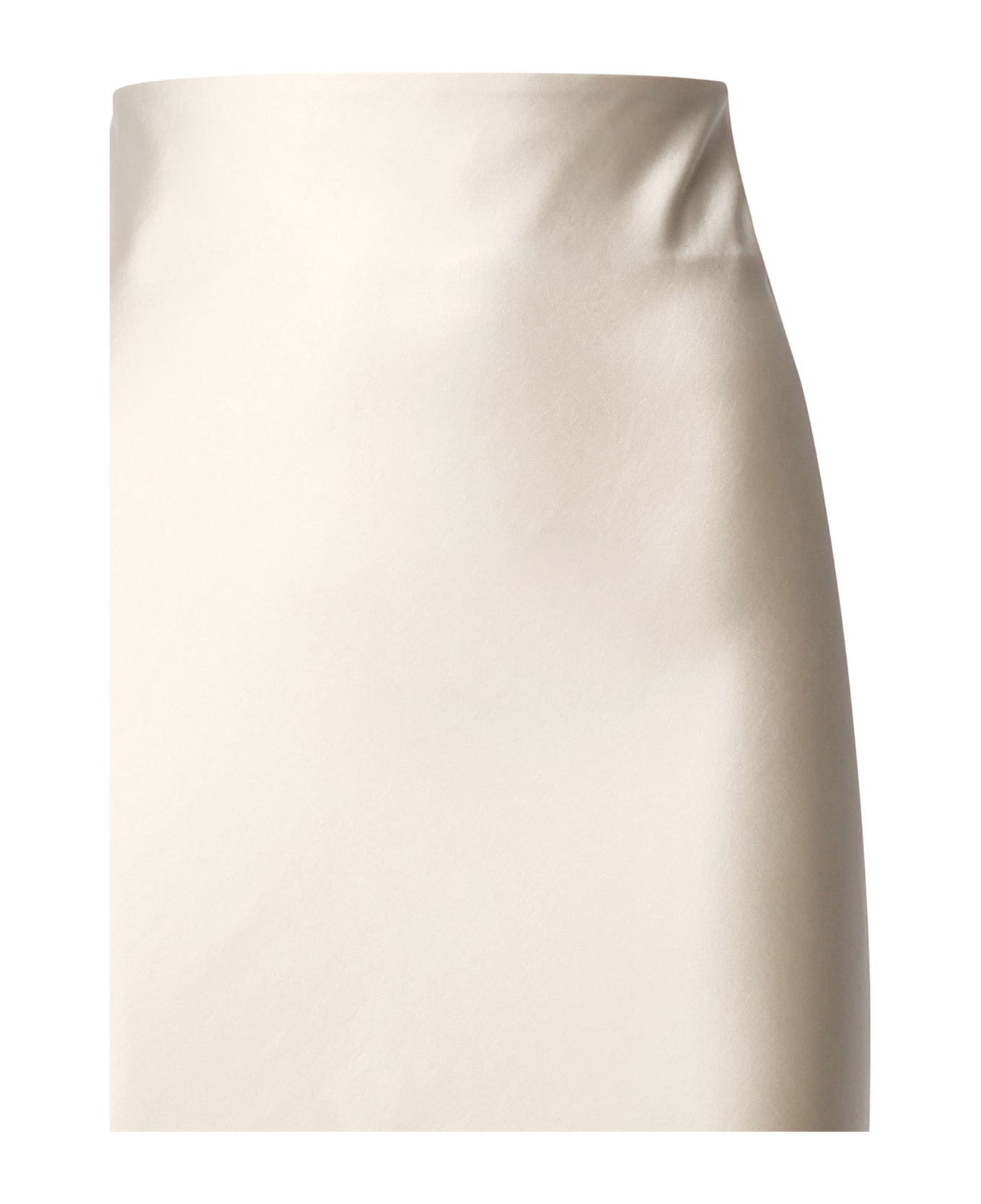 The Andamane Long Satin Skirt - White
