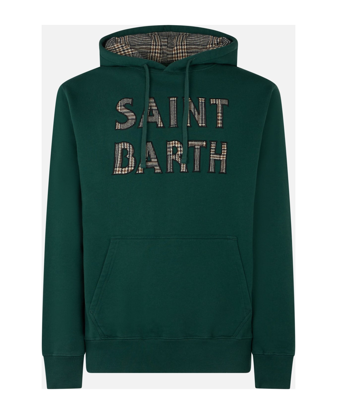 MC2 Saint Barth Man Green Hoodie With Saint Barth Patch - GREEN