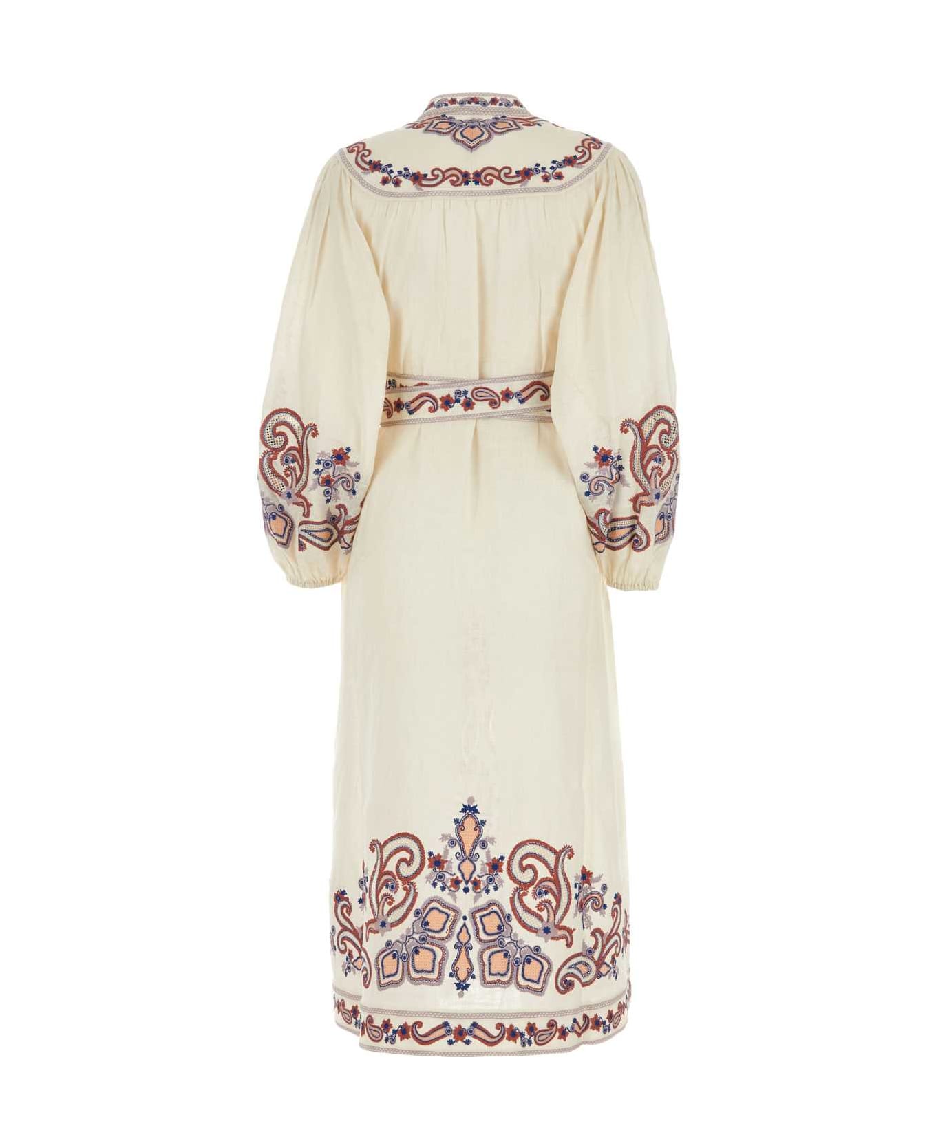 Zimmermann Embroidered Linen Devi Dress - REDPURPLE