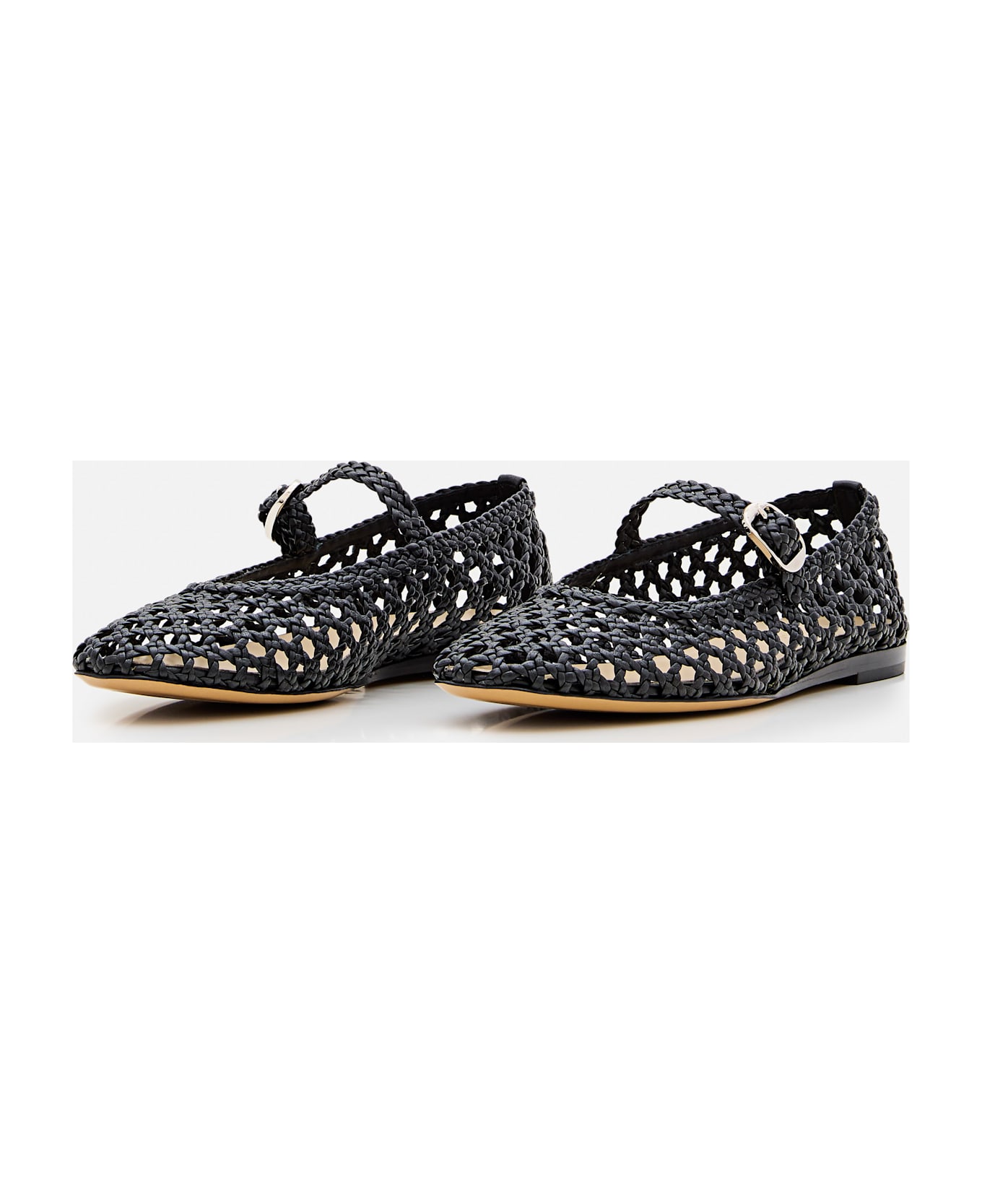 Le Monde Beryl Mary Jane Woven Leather - Black