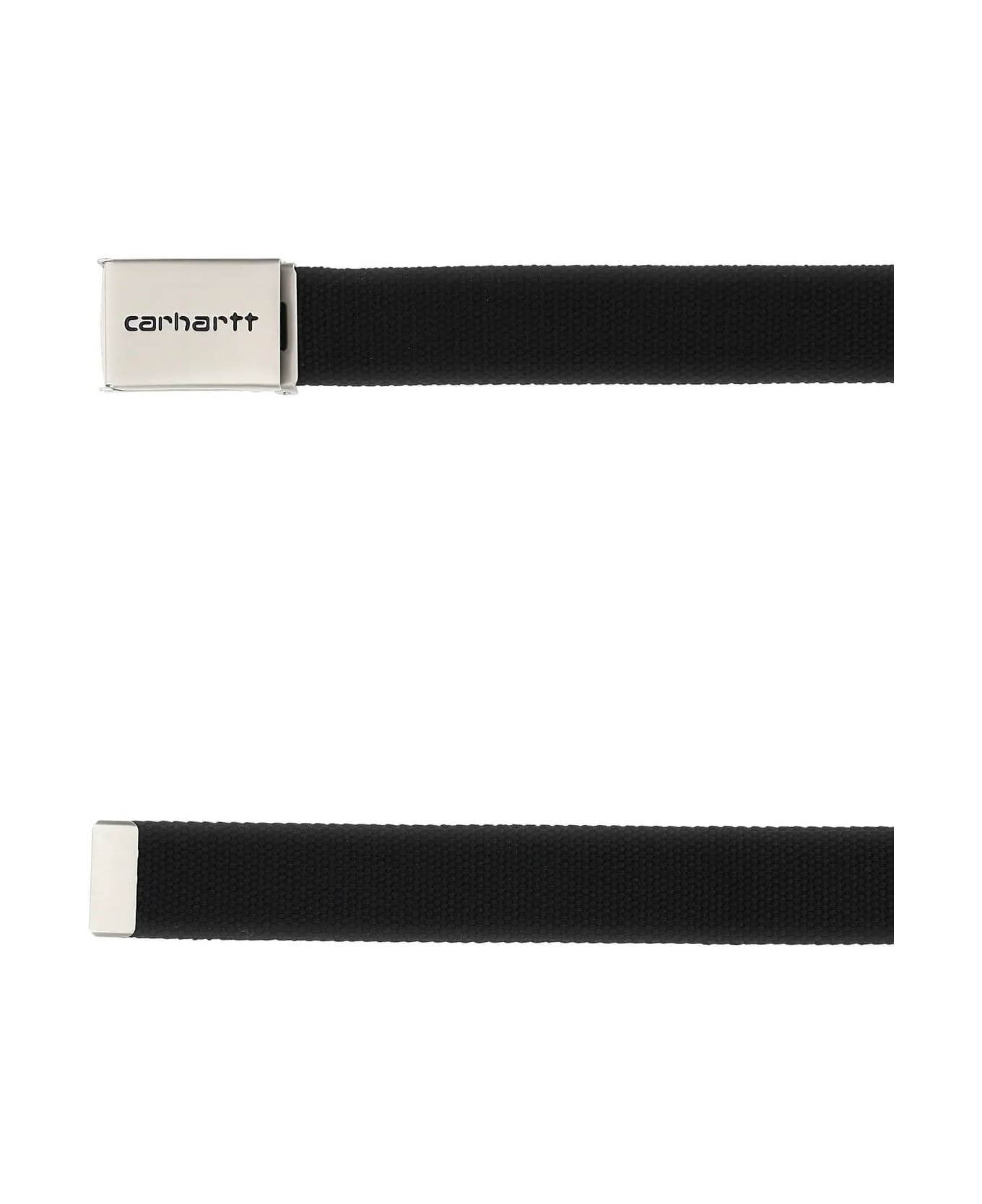 Carhartt Black Fabric Clip Belt Chrome - Nero