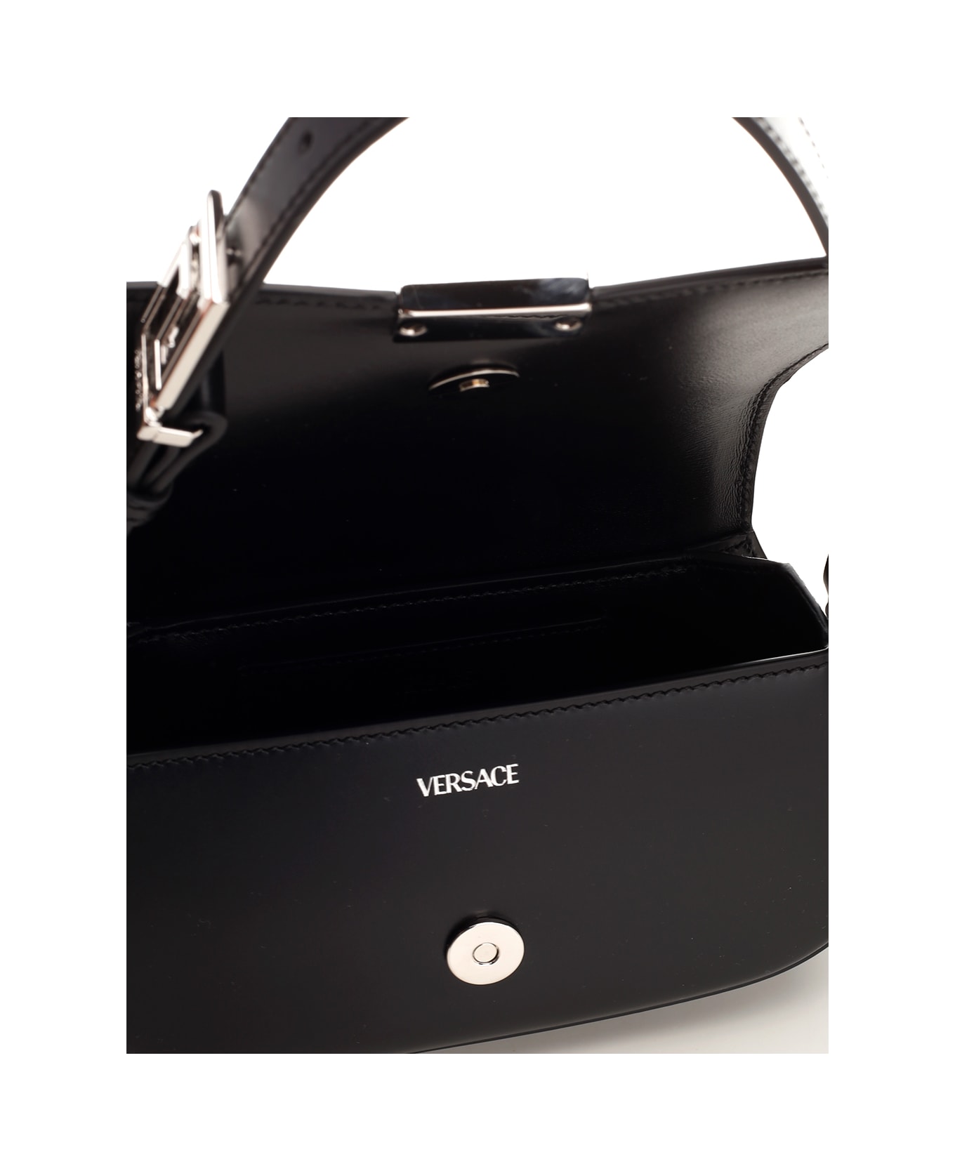 Versace Greca Goddess Mini Leather Shoulder Bag - P Black Palladium トートバッグ