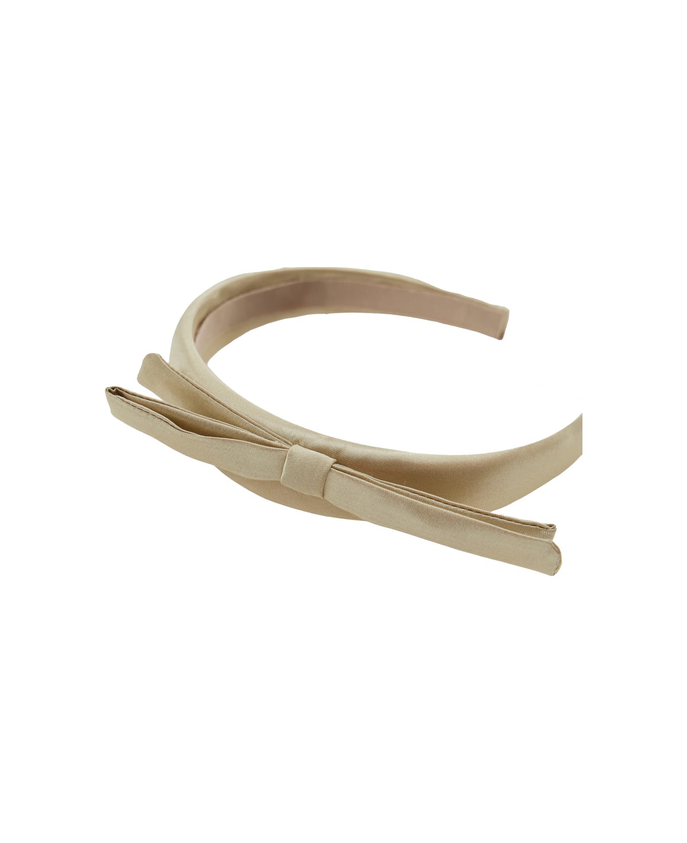 Emporio Armani Beige Headband With Flat Bow Detail On The Front In Acetate Blend Girl - Beige