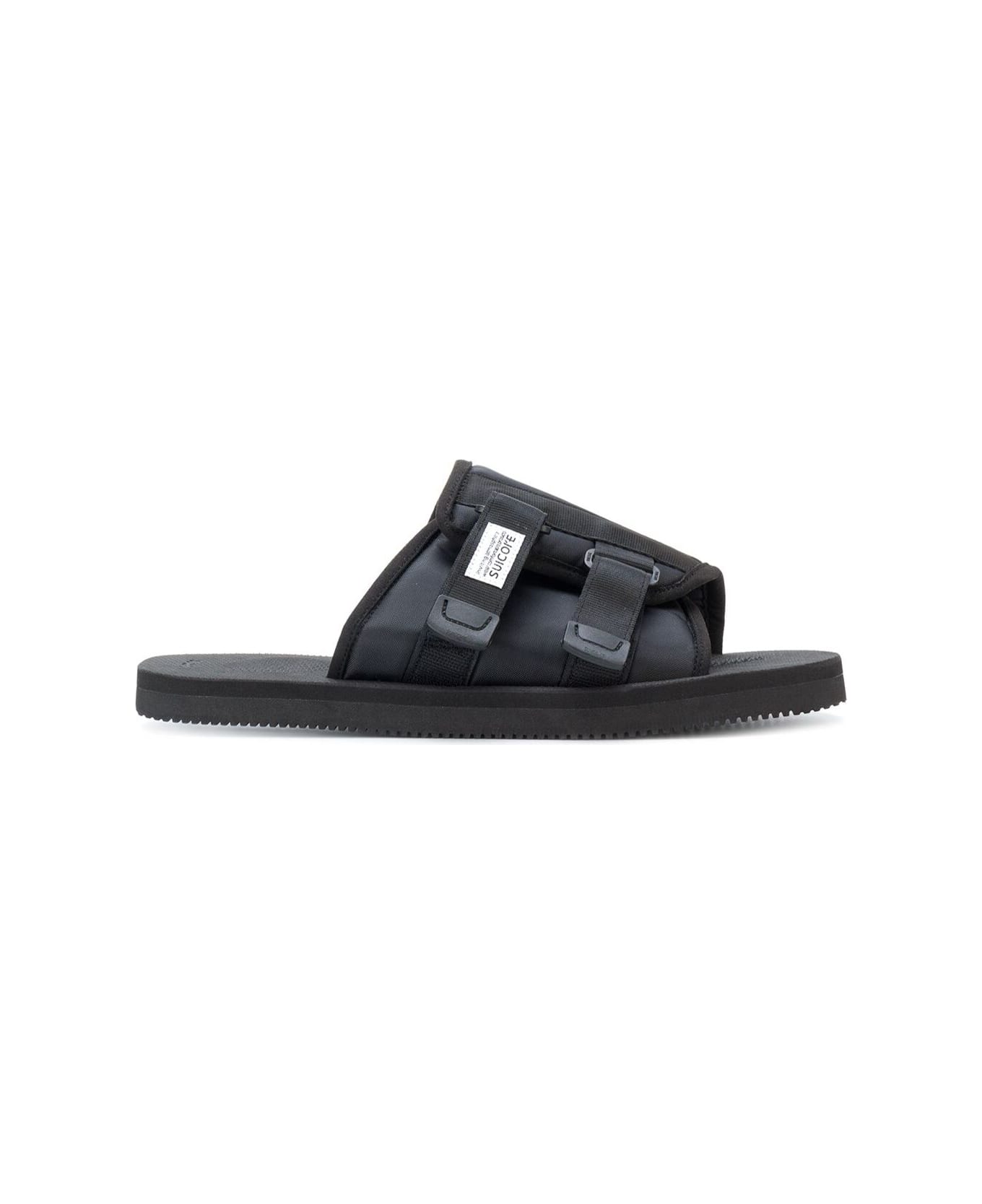 SUICOKE 'kaw-cab' Black Sandals With Velcro Fastening In Nylon Man Suicoke - Black その他各種シューズ