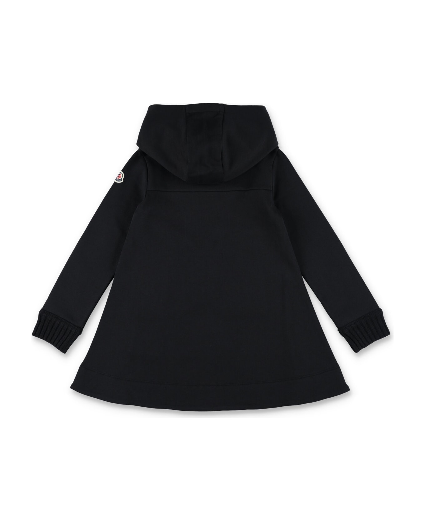 Moncler Hooded Crystal Logo Dress - Black