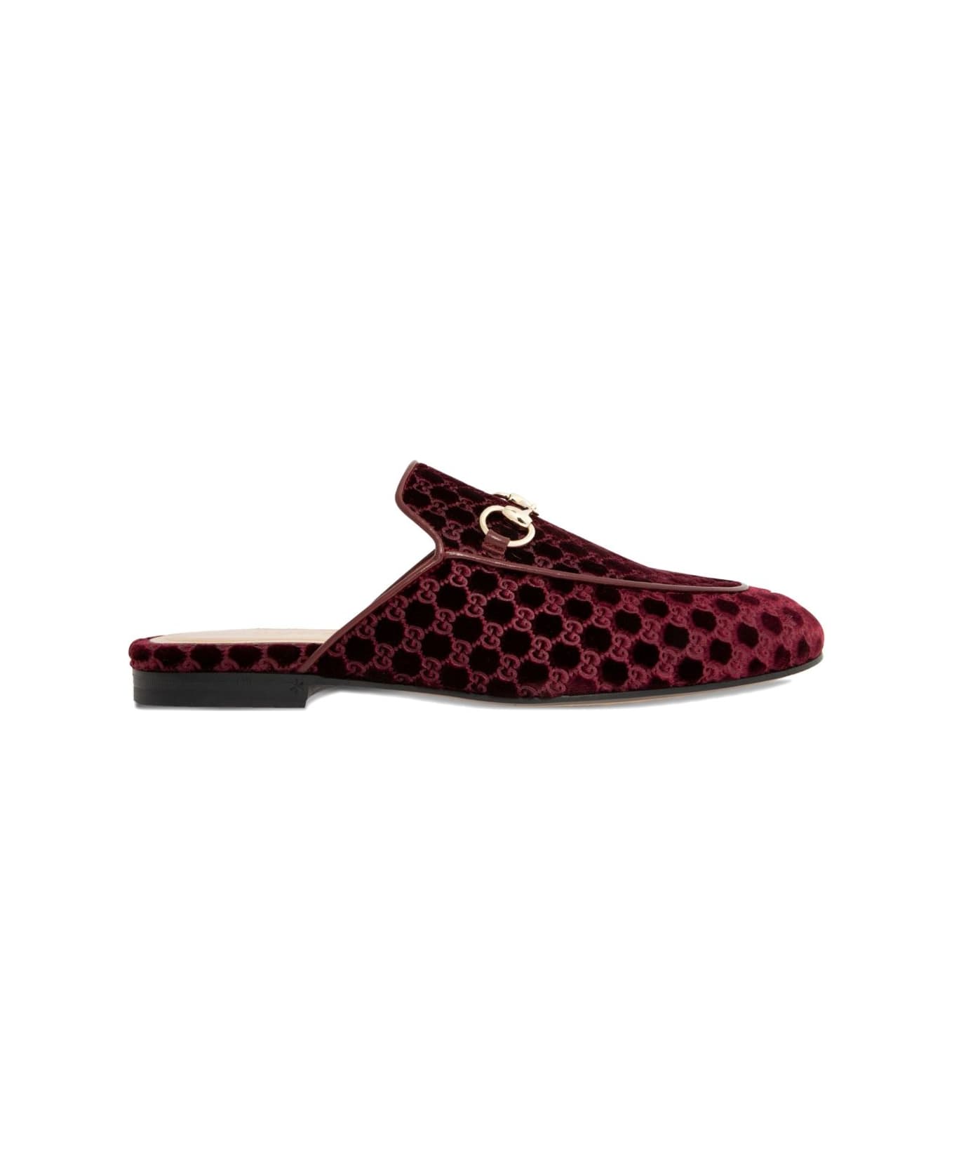 Gucci Princetown Velvet Slippers - Bordeaux