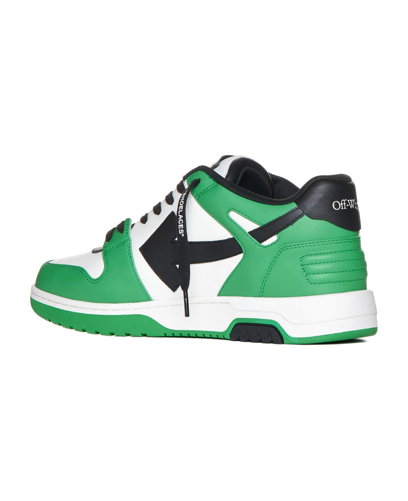 Off-White 'out Of Office' Green Leather Sneakers - Green black スニーカー