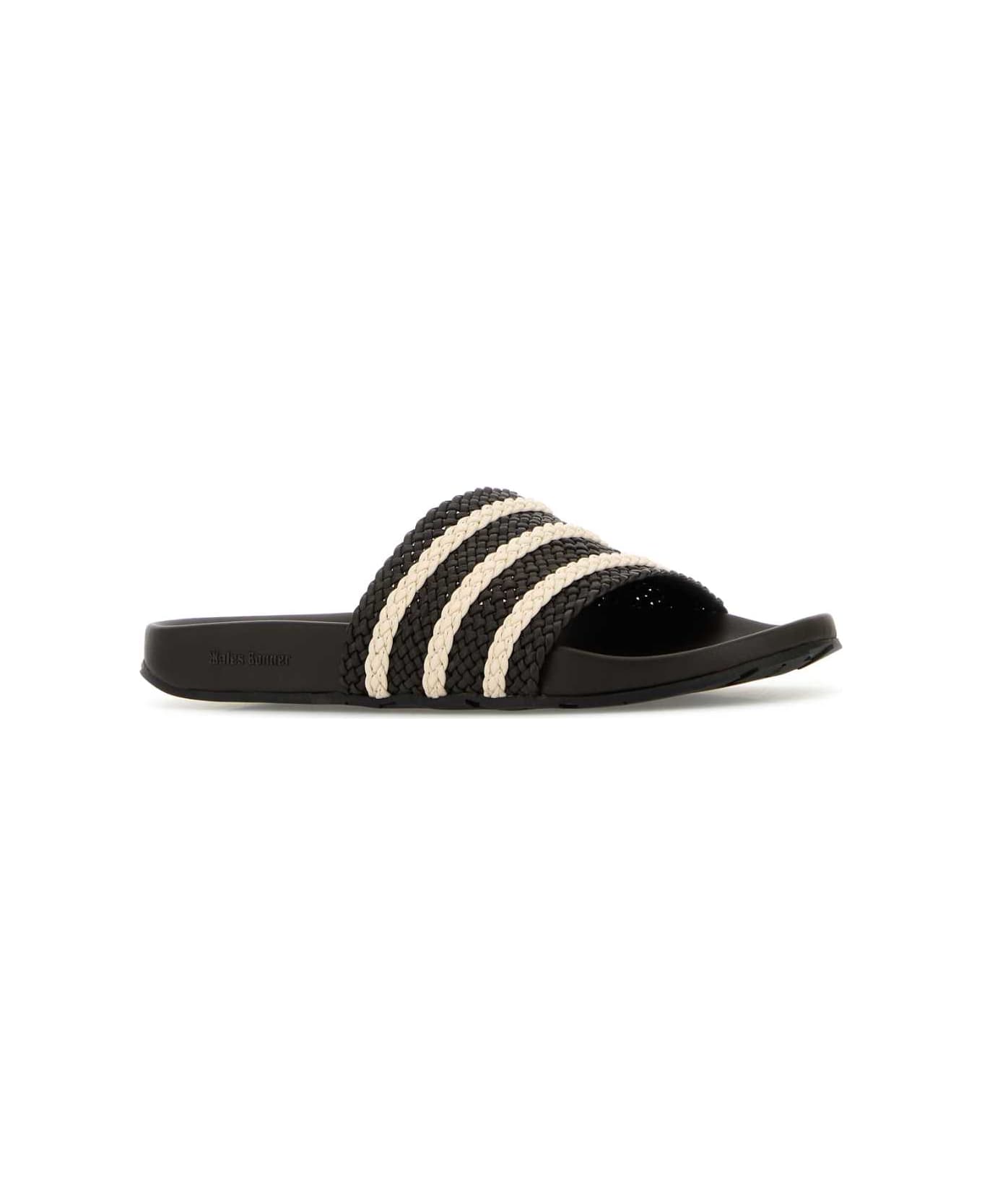 Adidas Black Leather Wales Bonner X Adidas Adilette Slippers - DARKBROWNWONDERWHINIGTBROWN