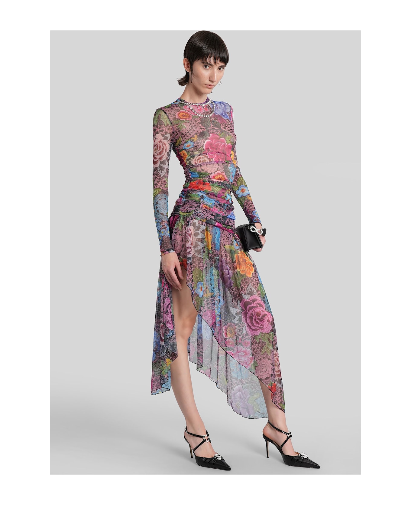AREA Long Dress In Multicolor Polyester - multicolor